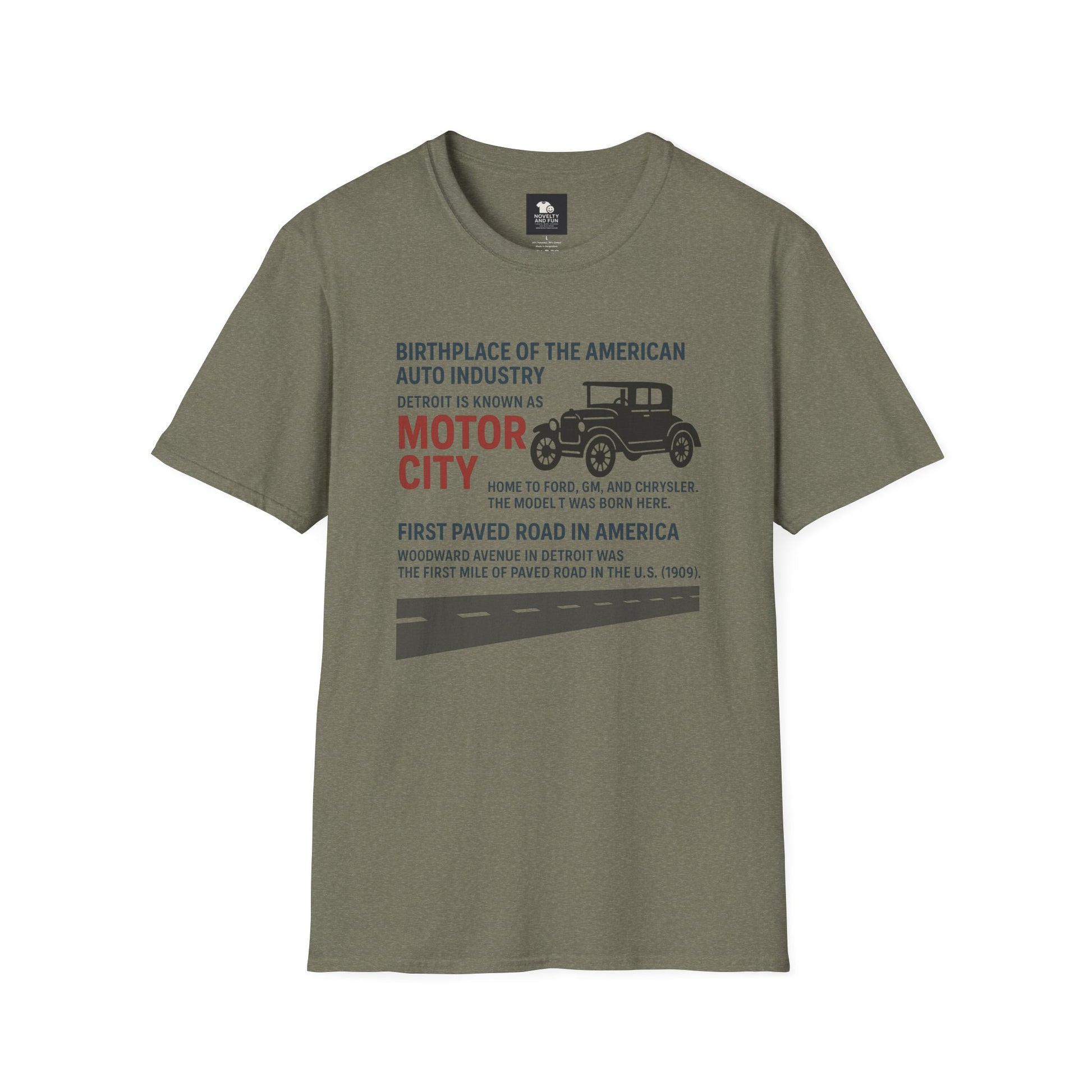 Motor City T-Shirt - Detroit Auto Heritage Vintage Car Lover Gift