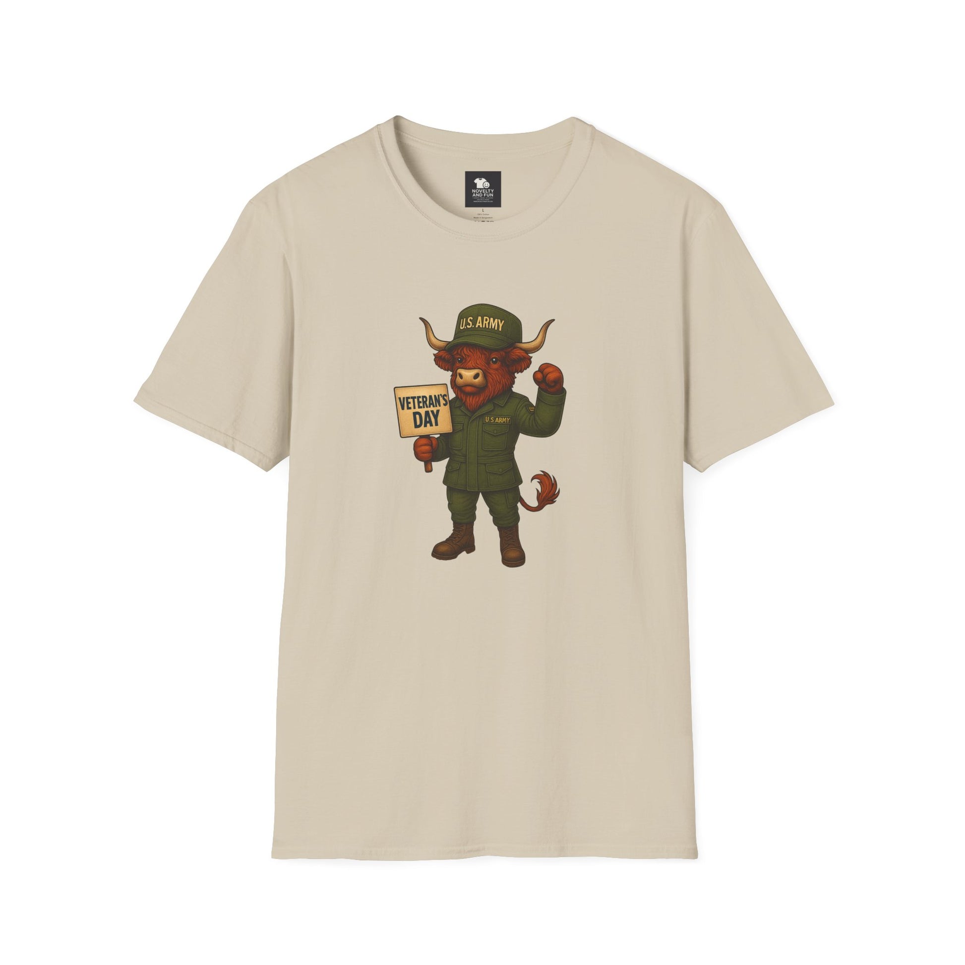 Veteran's Day Army Highland Cow T-Shirt