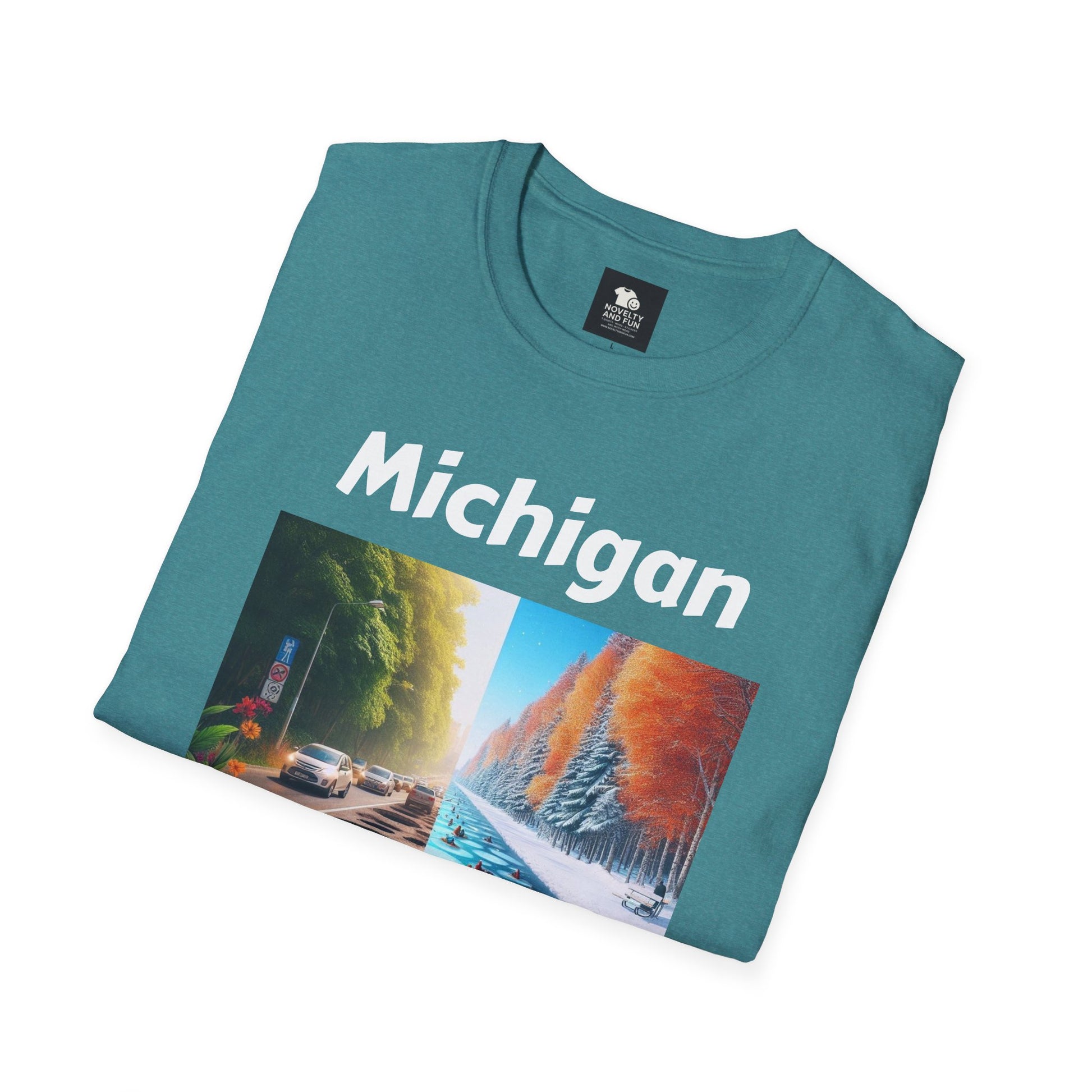 Michigan Seasons Unisex T-Shirt | Great Lakes Gift, Nature Enthusiast Apparel,