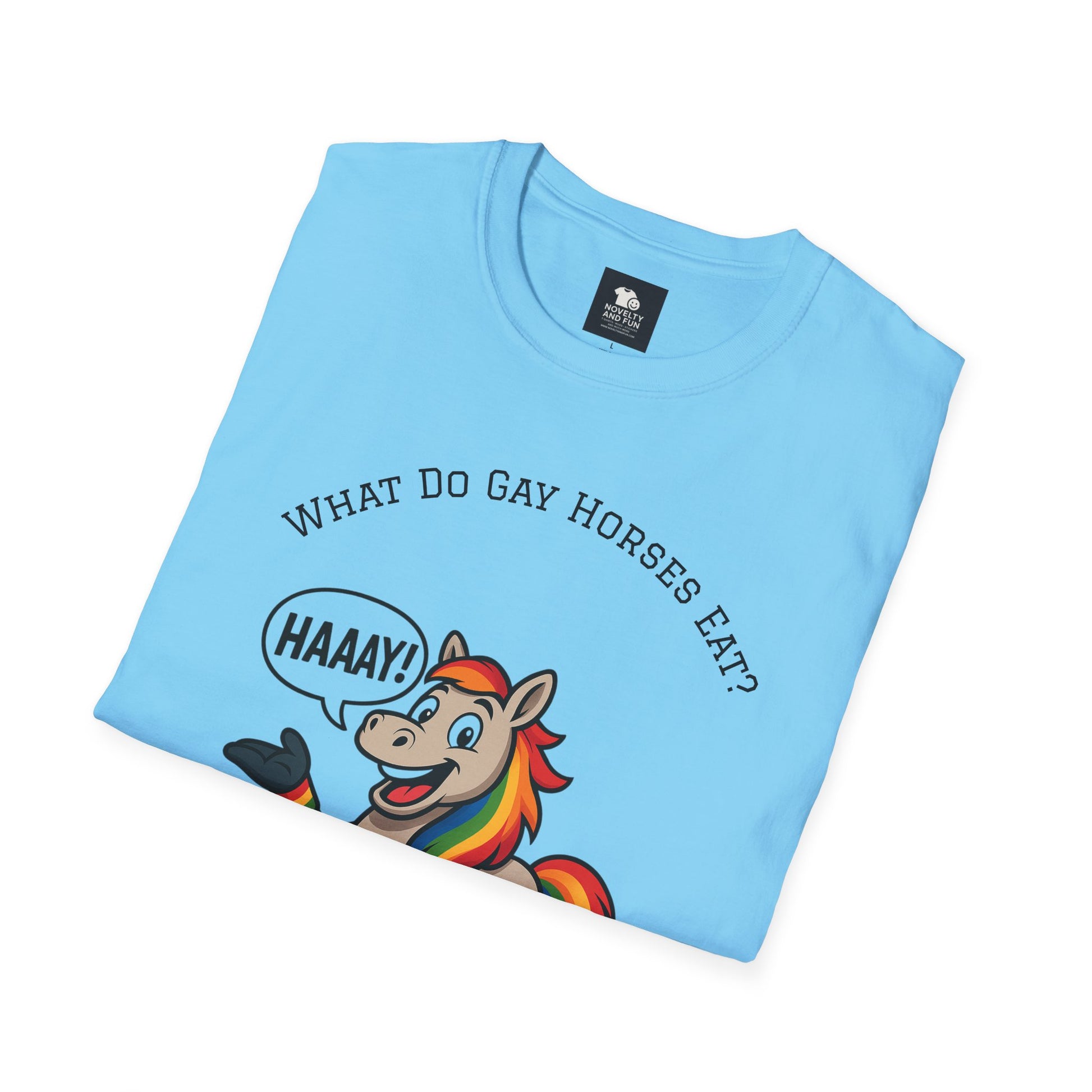 Rainbow Horse Humor T-Shirt, Gay Pride Tee, Funny Animal Shirt, LGBT Unisex