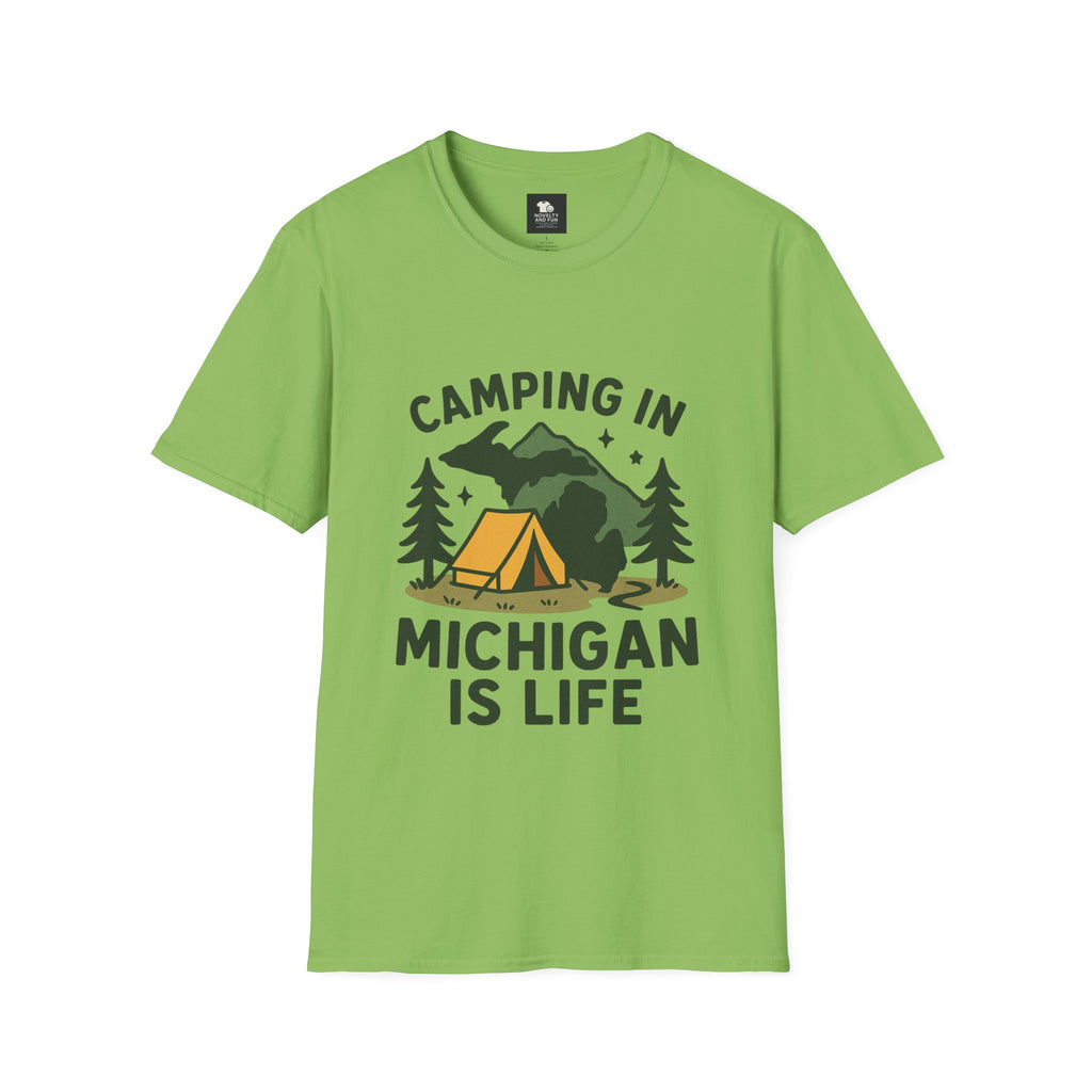 Michigan Camping Is Life T-Shirt - Outdoor Adventure Tee