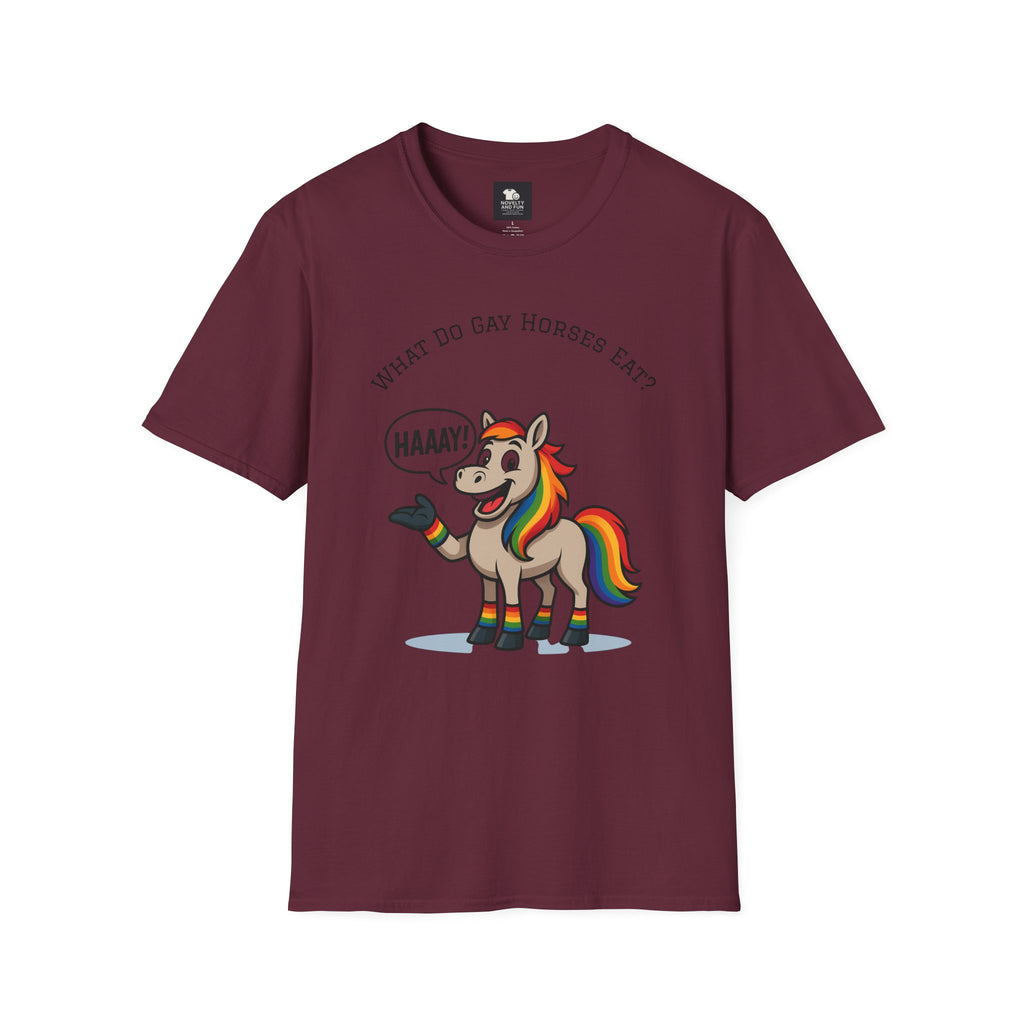 Rainbow Horse Humor T-Shirt, Gay Pride Tee, Funny Animal Shirt, LGBT Unisex