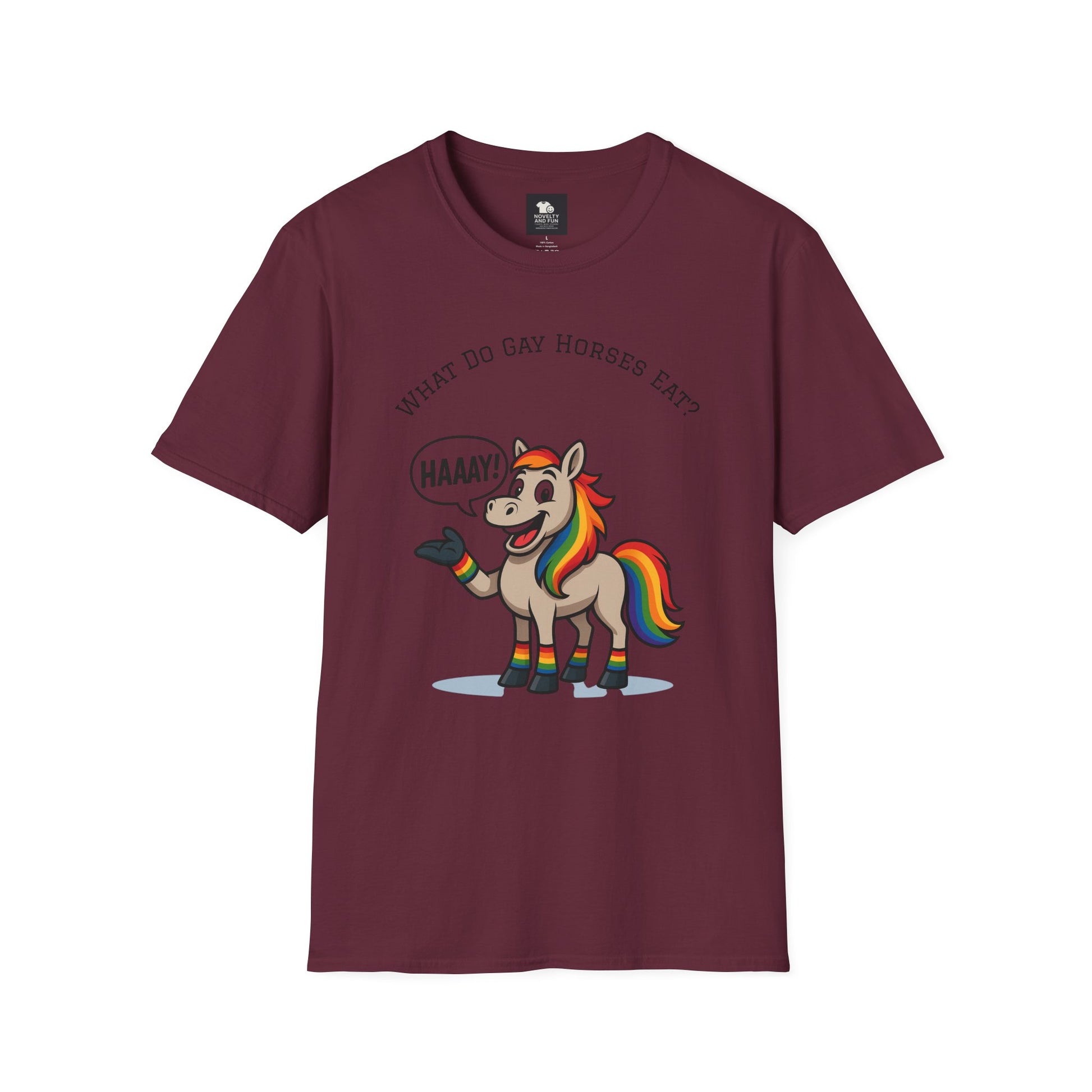Rainbow Horse Humor T-Shirt, Gay Pride Tee, Funny Animal Shirt, LGBT Unisex