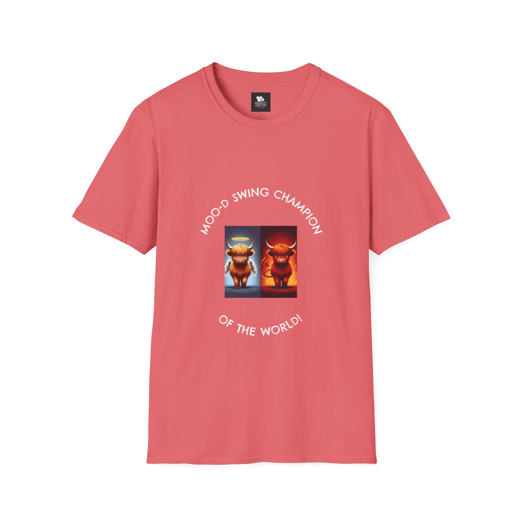 Highland Cow Mood Swings Tee - Holy Cow, Hell No, Fun Shirt, Cow Lover Gift,