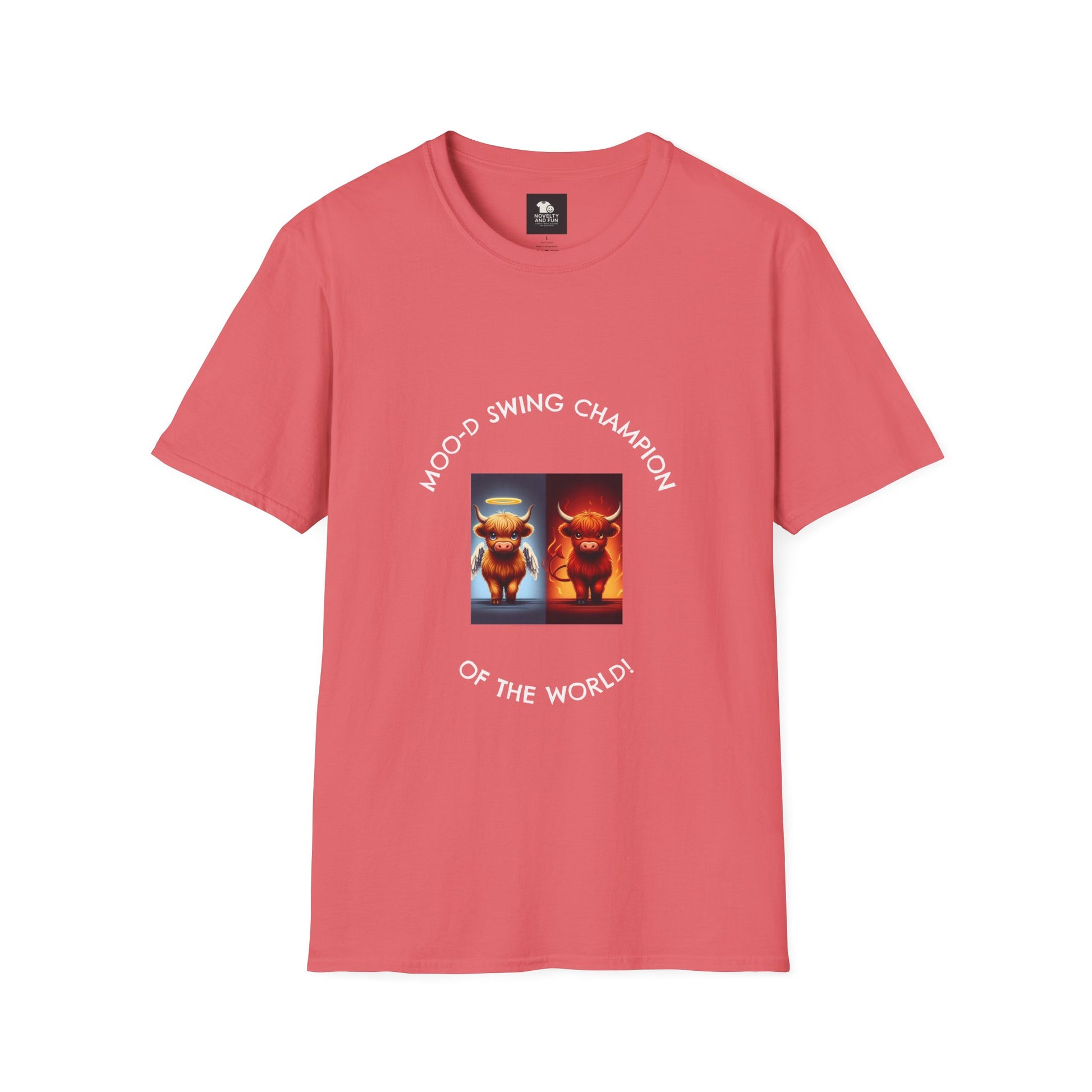 Highland Cow Mood Swings Tee - Holy Cow, Hell No, Fun Shirt, Cow Lover Gift,