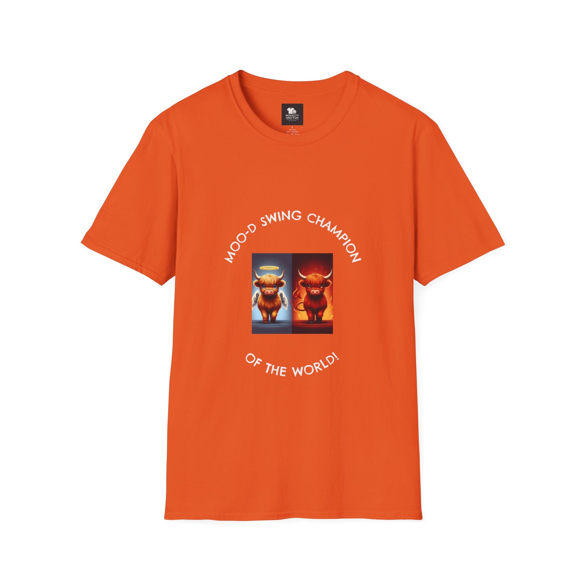 Highland Cow Mood Swings Tee - Holy Cow, Hell No, Fun Shirt, Cow Lover Gift,
