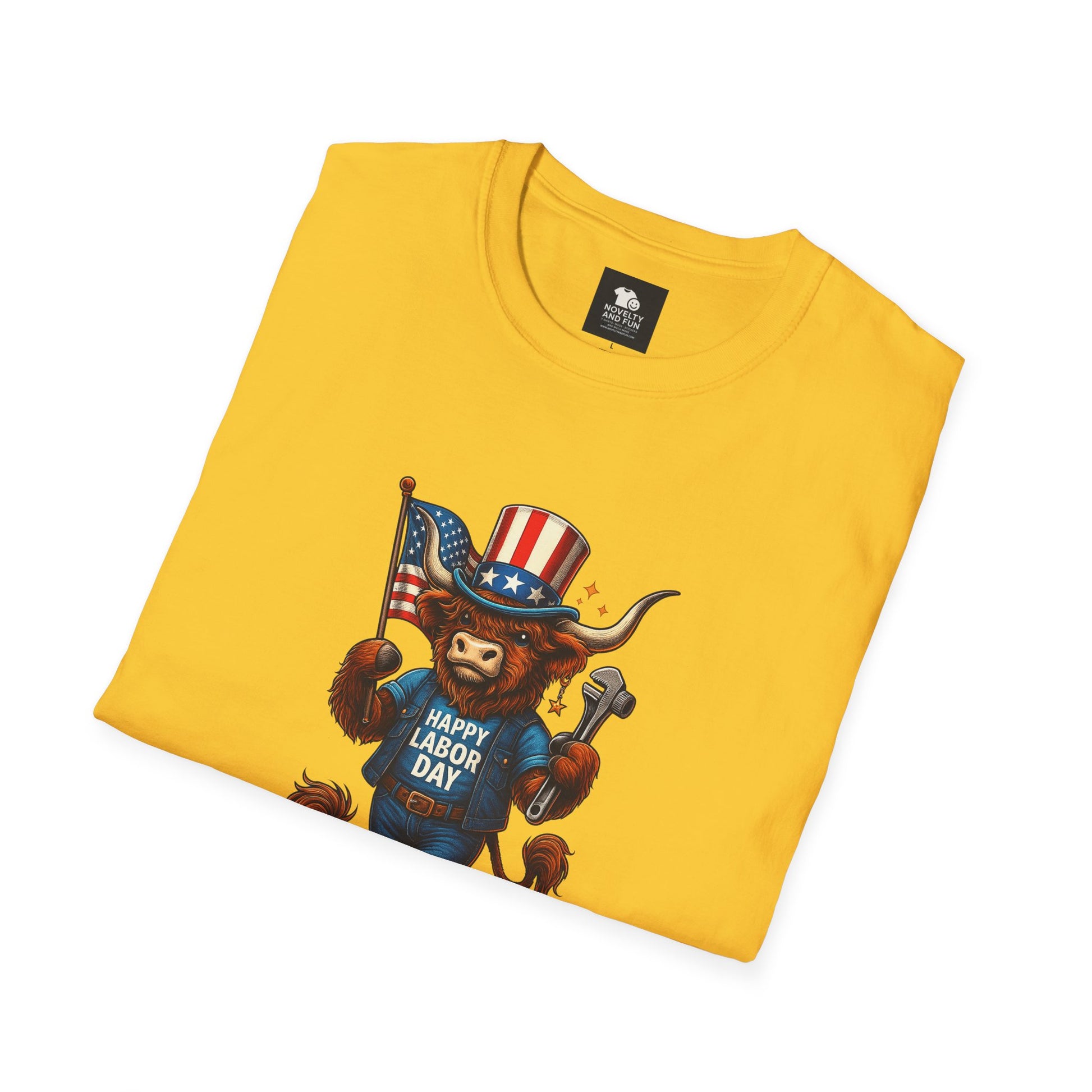Happy Labor Day Highland Cow T-Shirt