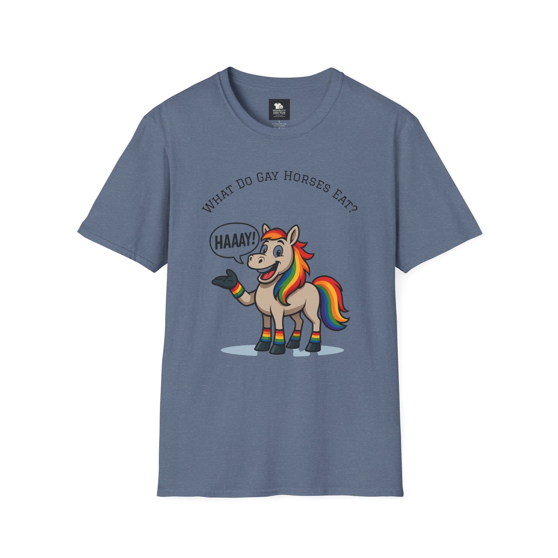 Rainbow Horse Humor T-Shirt, Gay Pride Tee, Funny Animal Shirt, LGBT Unisex
