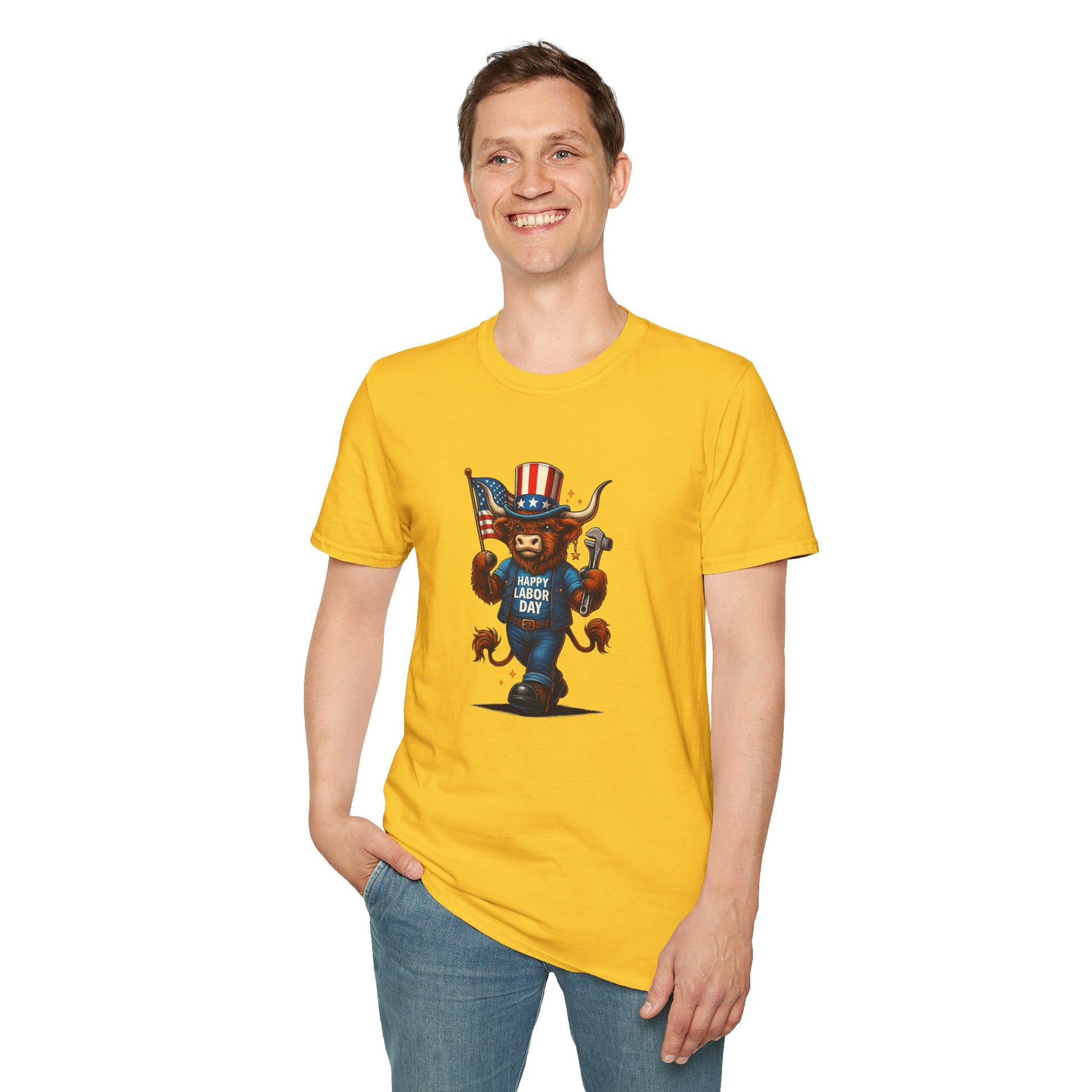 Happy Labor Day Highland Cow T-Shirt