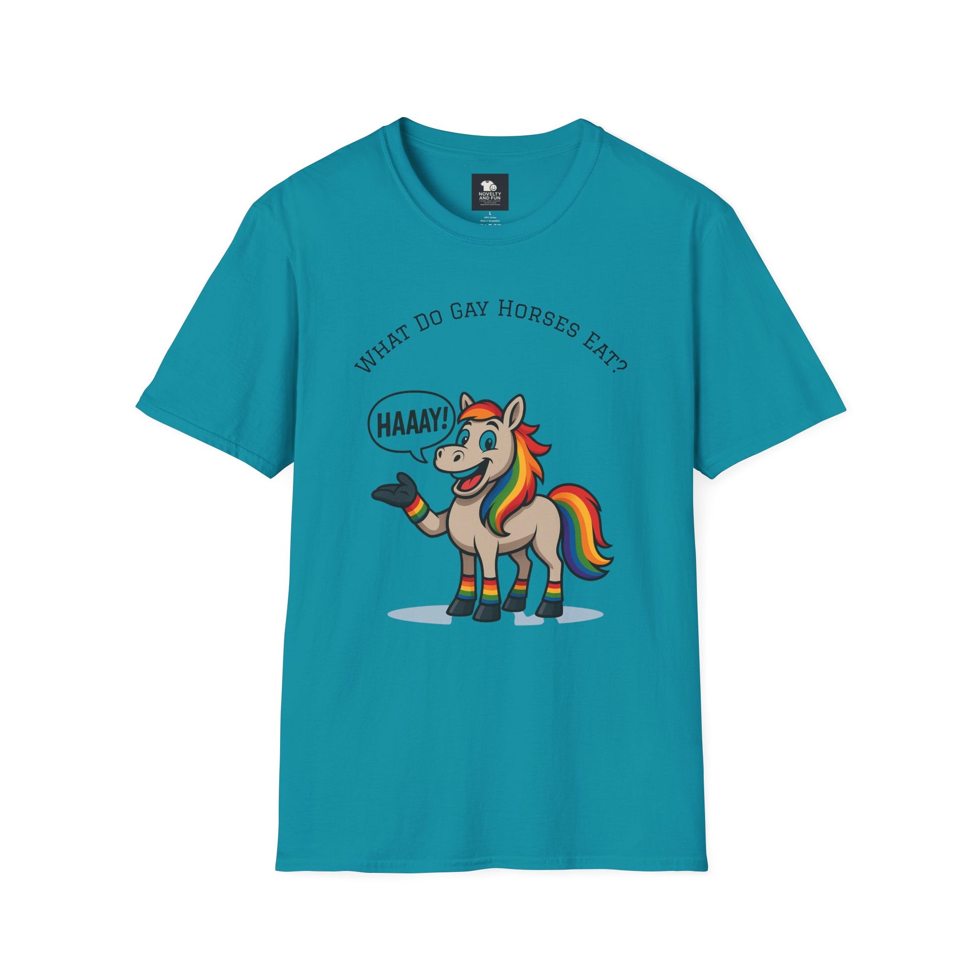 Rainbow Horse Humor T-Shirt, Gay Pride Tee, Funny Animal Shirt, LGBT Unisex
