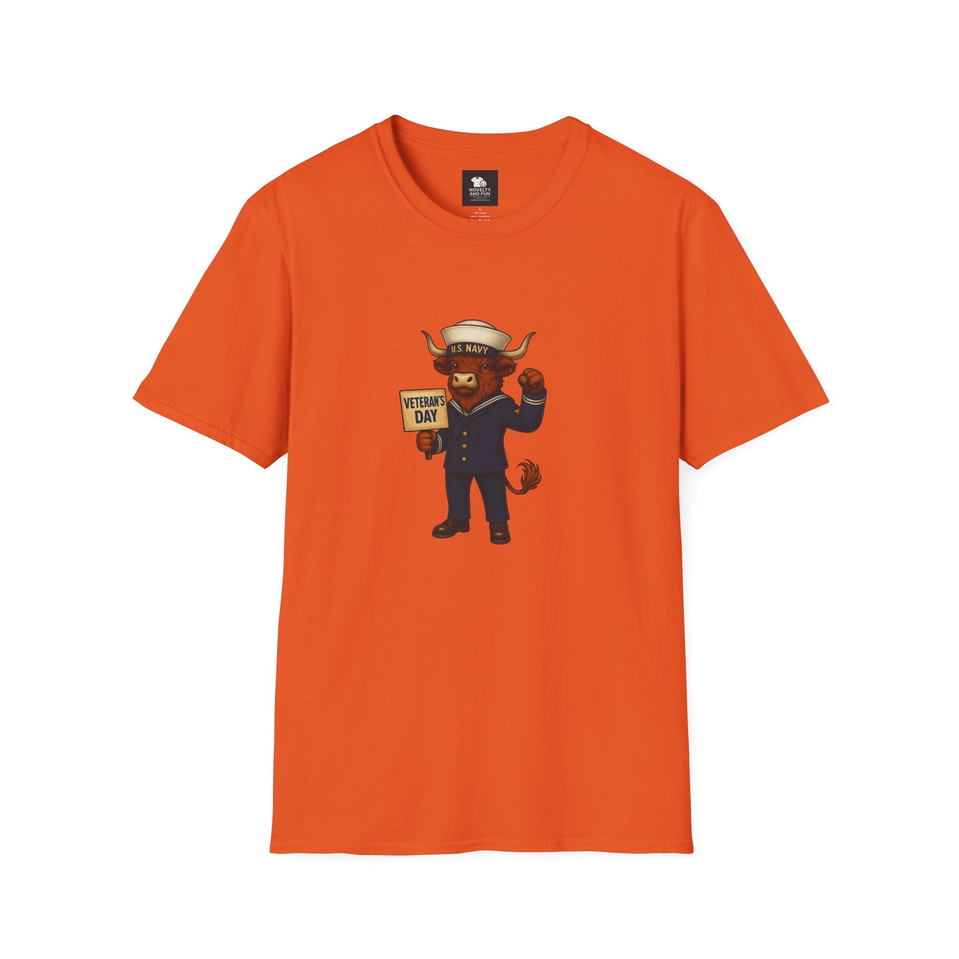 Veteran's Day Navy Highland Cow T-Shirt