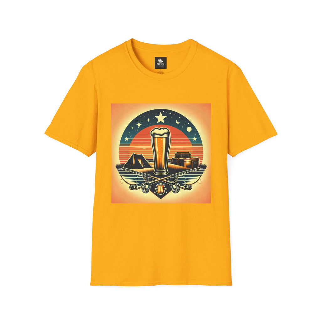 Vintage Beer Graphic Unisex T-Shirt | Retro Style Tee for Beer Lovers and Camping
