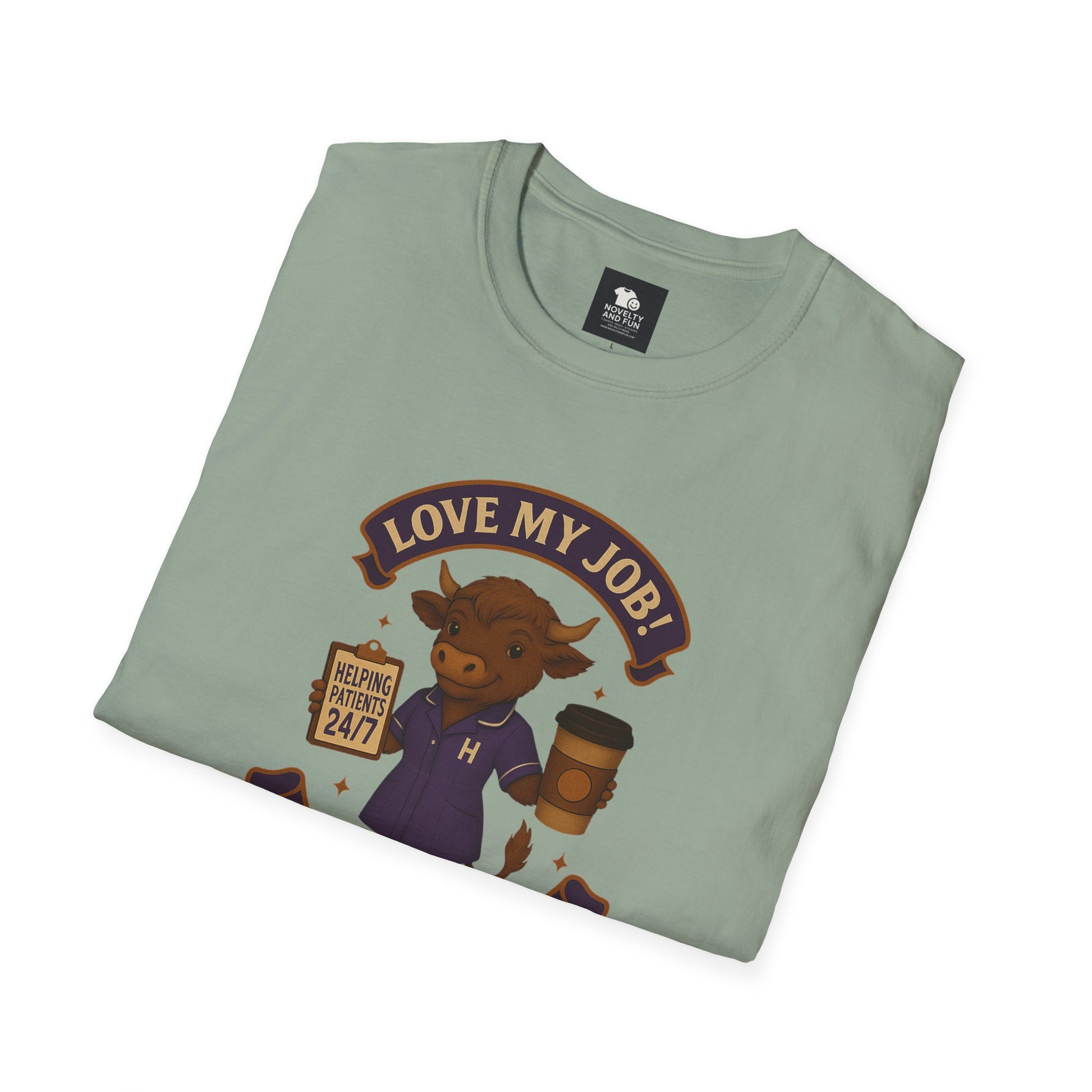 HCA Coffee Lover's Unisex T-Shirt, Funny Highland Cow Design