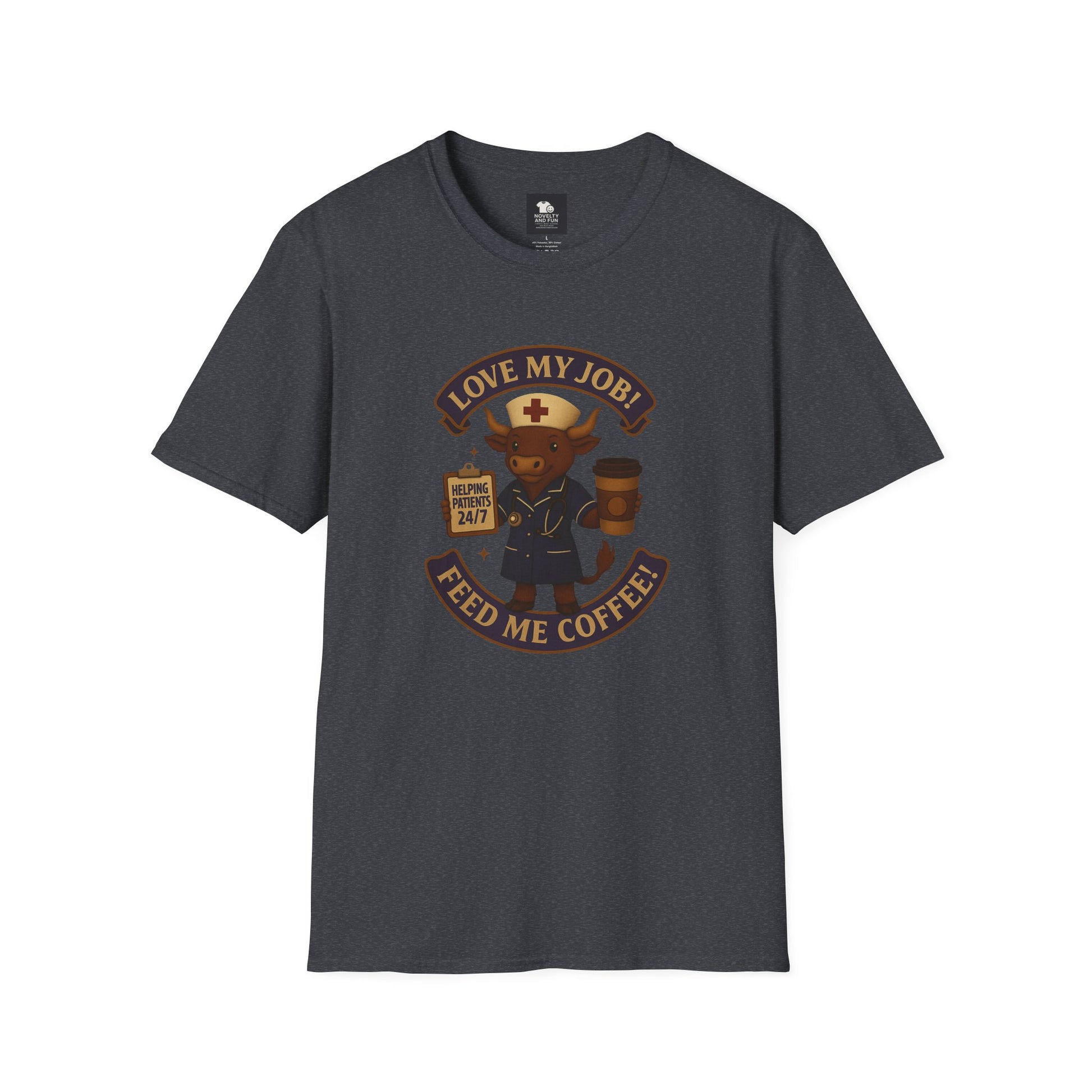 Funny Nurse Coffee Lover T-Shirt - Unisex Softstyle