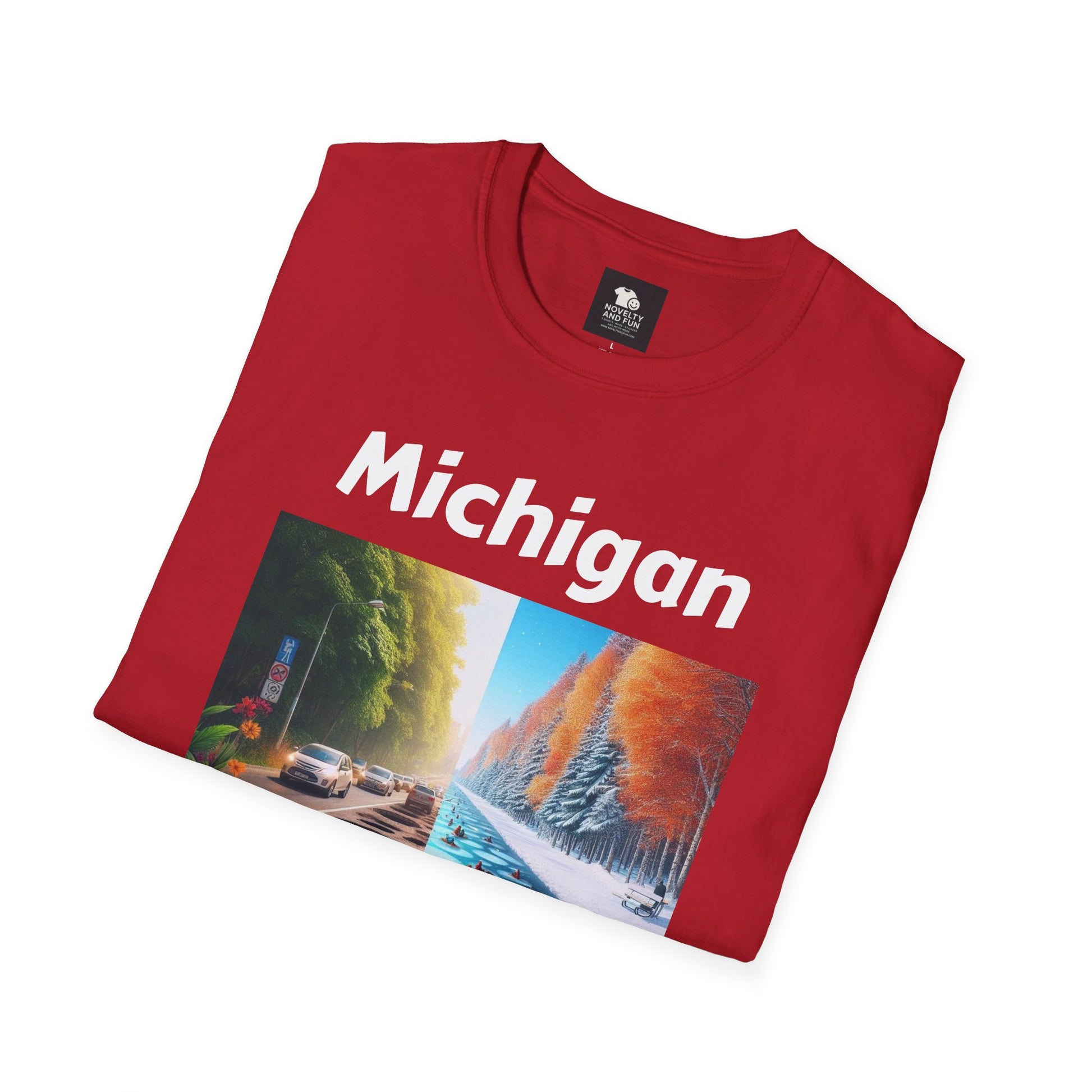 Michigan Seasons Unisex T-Shirt | Great Lakes Gift, Nature Enthusiast Apparel,