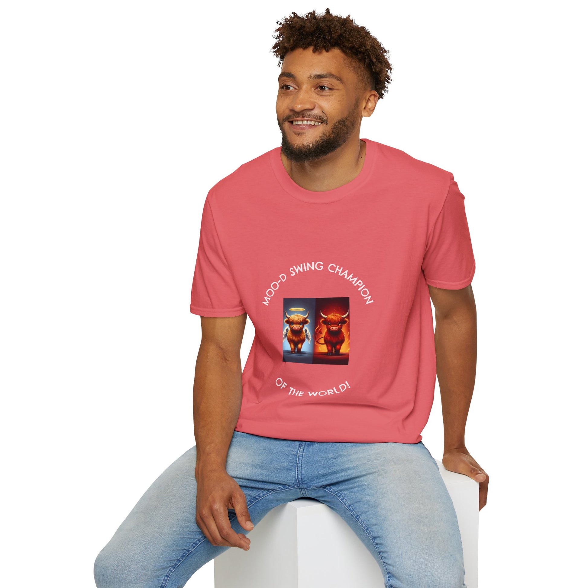 Highland Cow Mood Swings Tee - Holy Cow, Hell No, Fun Shirt, Cow Lover Gift,