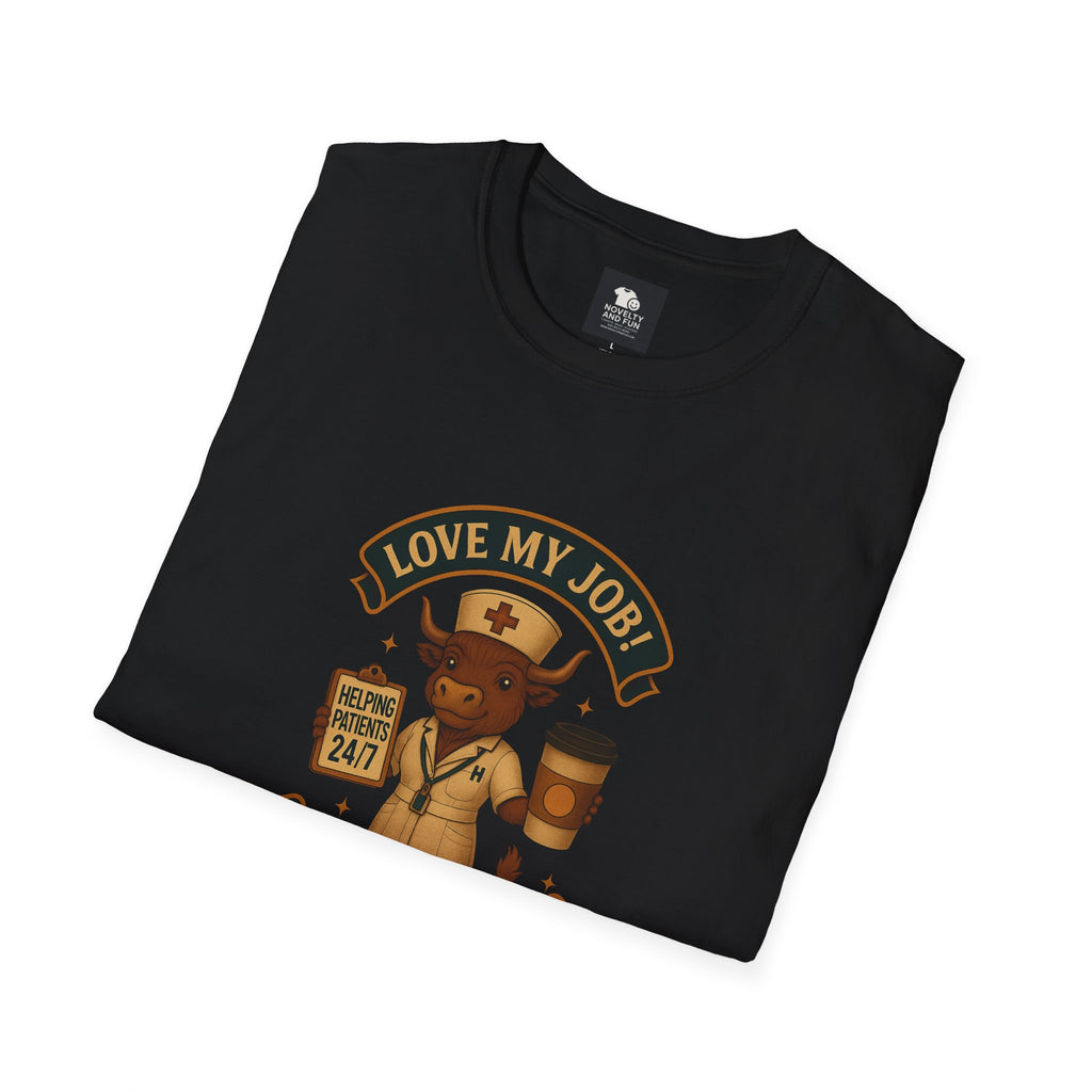 Funny HCA Highland Cow Coffee Lover Softstyle T-Shirt