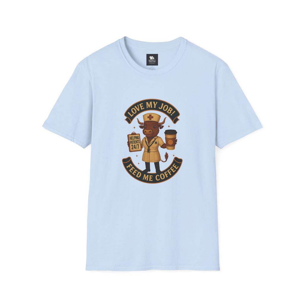 Funny HCA Highland Cow Coffee Lover Softstyle T-Shirt