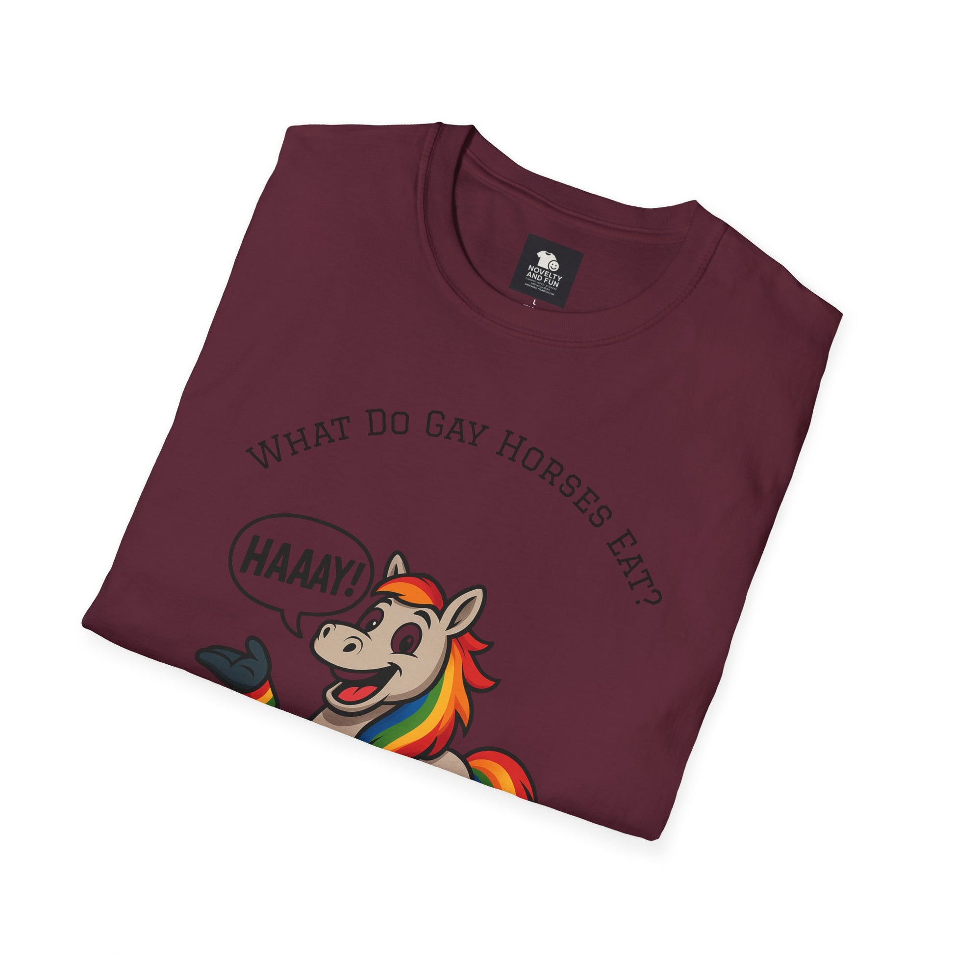 Rainbow Horse Humor T-Shirt, Gay Pride Tee, Funny Animal Shirt, LGBT Unisex