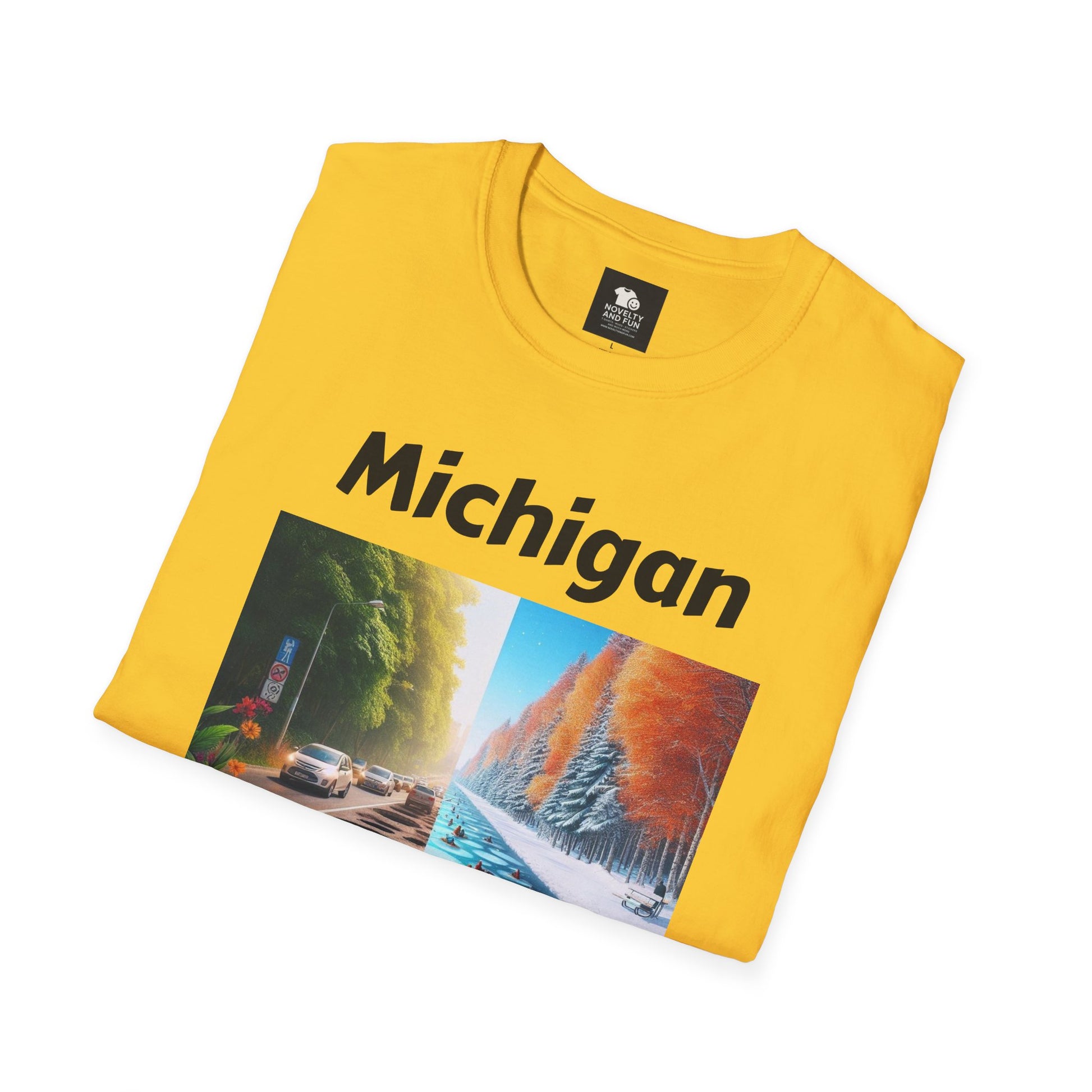 Michigan Seasons Unisex T-Shirt | Great Lakes Gift, Nature Enthusiast Apparel,