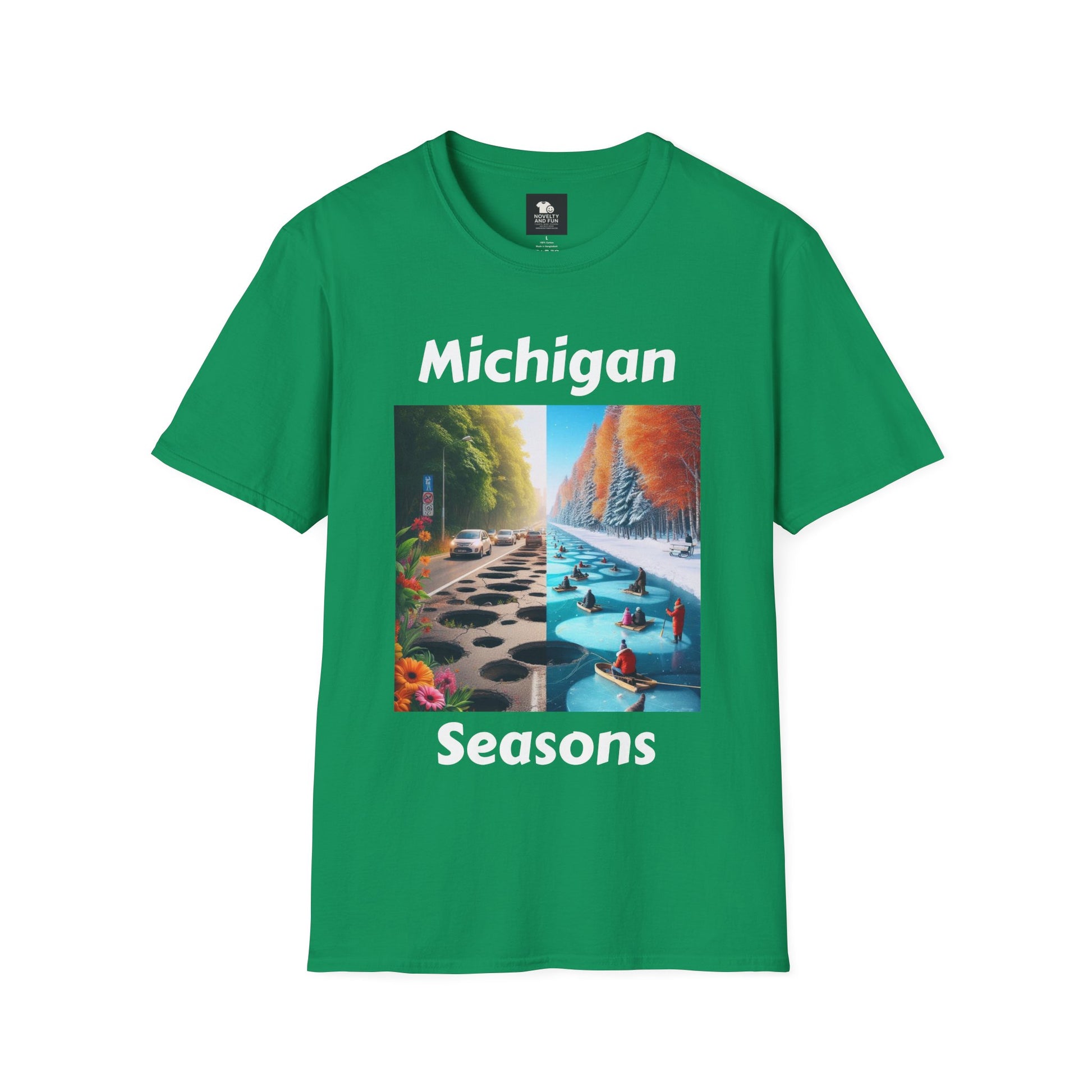 Michigan Seasons Unisex T-Shirt | Great Lakes Gift, Nature Enthusiast Apparel,