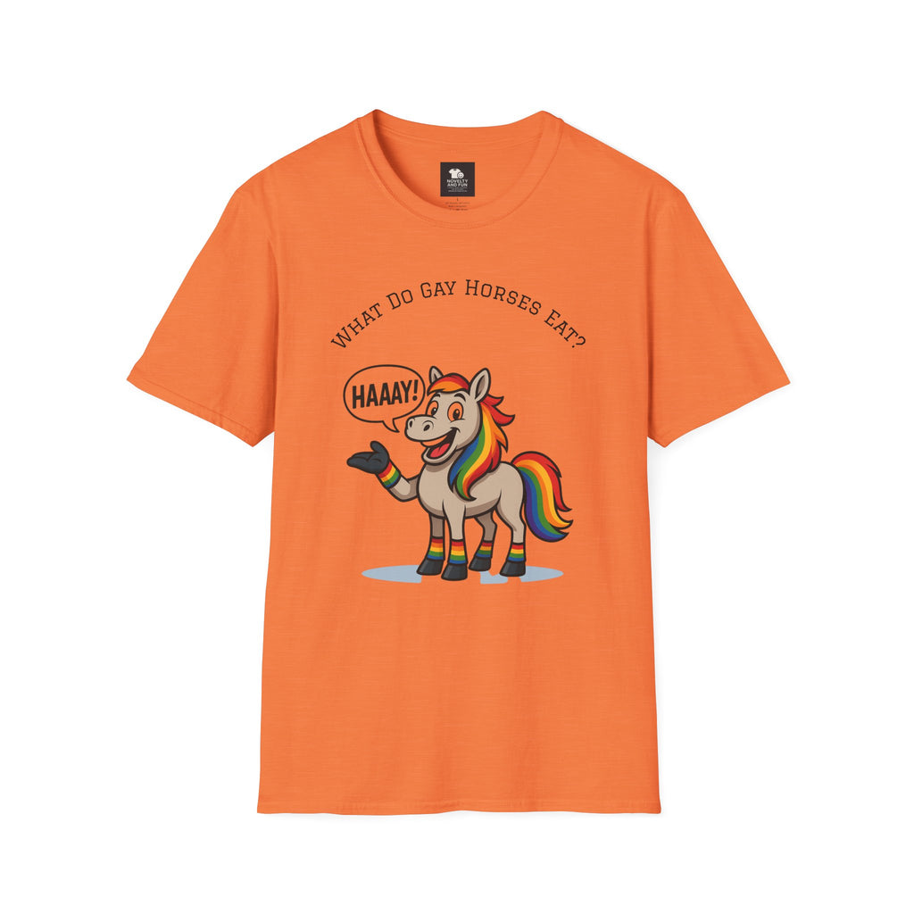 Rainbow Horse Humor T-Shirt, Gay Pride Tee, Funny Animal Shirt, LGBT Unisex