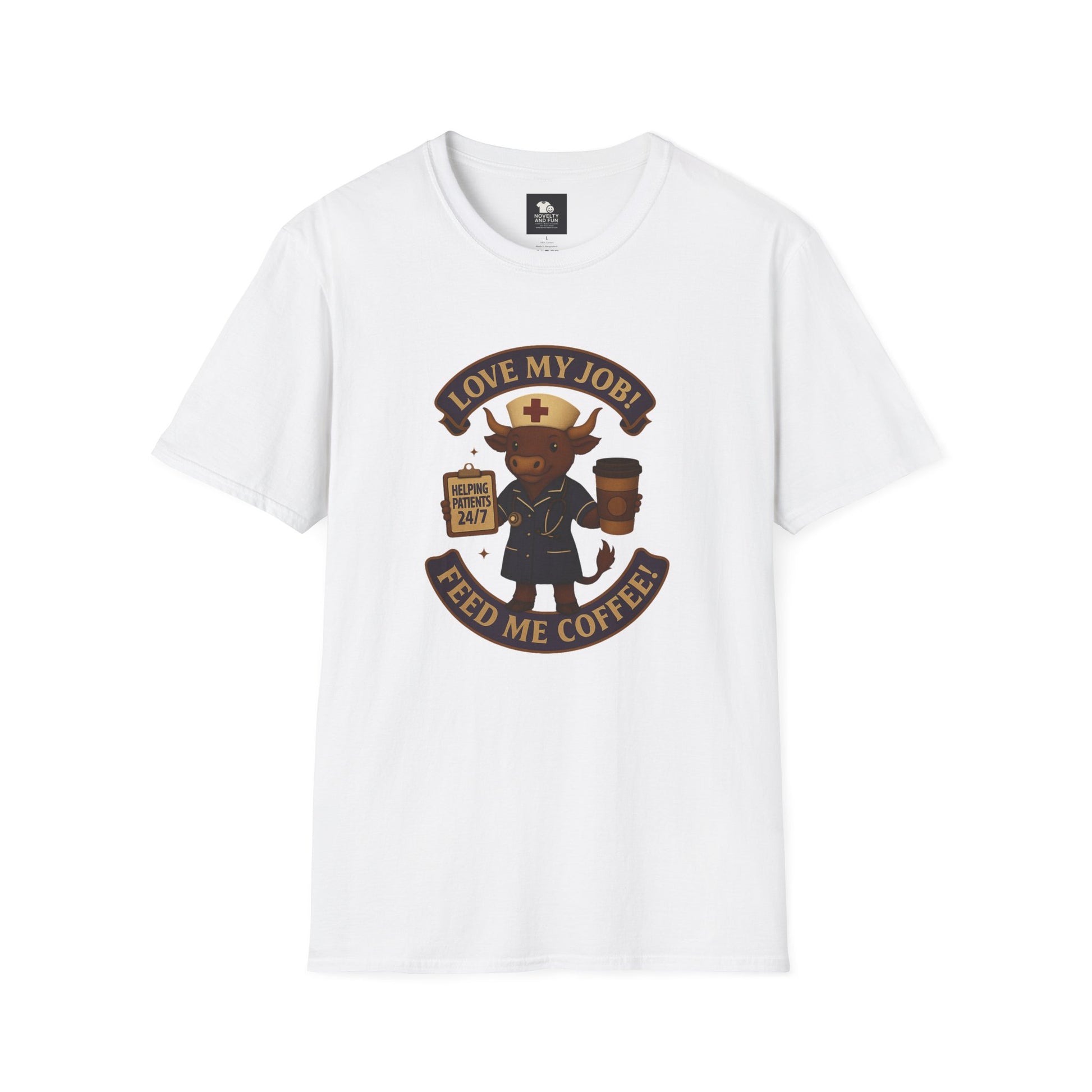 Funny Nurse Coffee Lover T-Shirt - Unisex Softstyle
