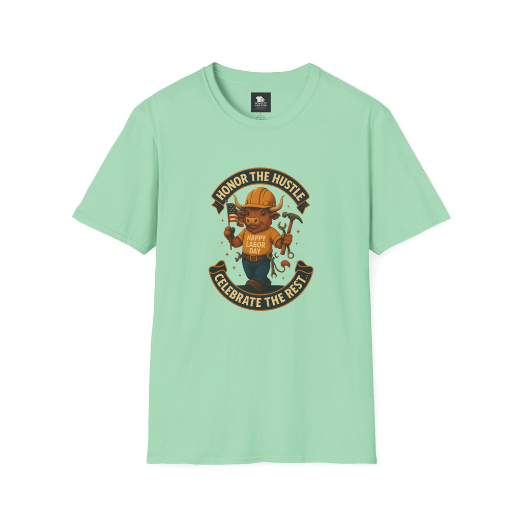 Honor The Hustle Unisex Graphic T-Shirt - Labor Day Construction Tee
