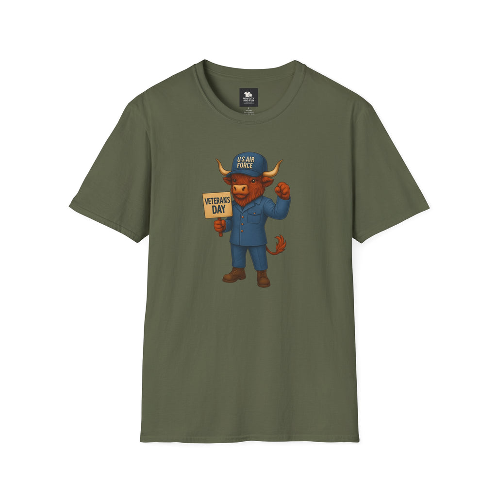 Air Force Veteran's Day Highland Cow T-Shirt