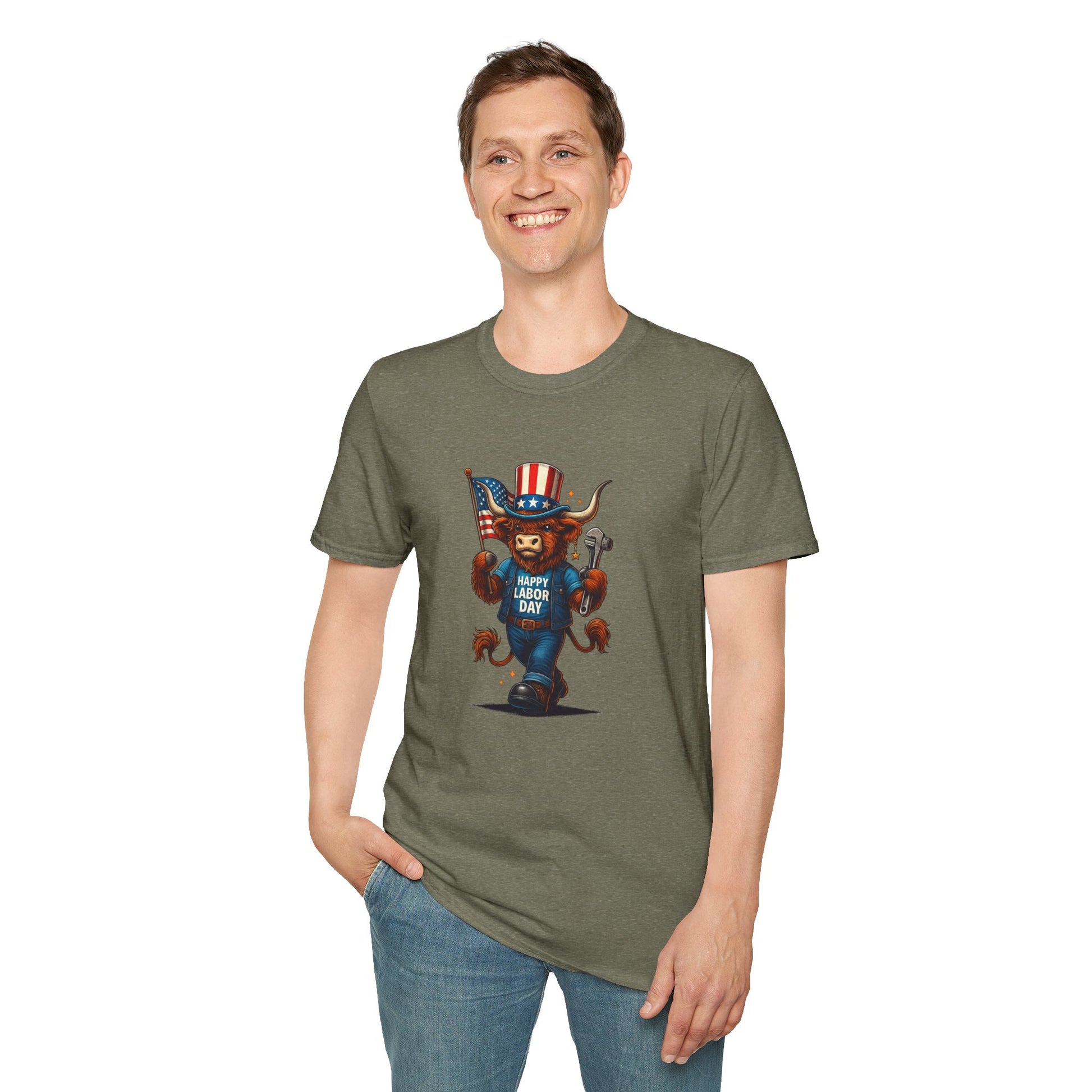 Happy Labor Day Highland Cow T-Shirt