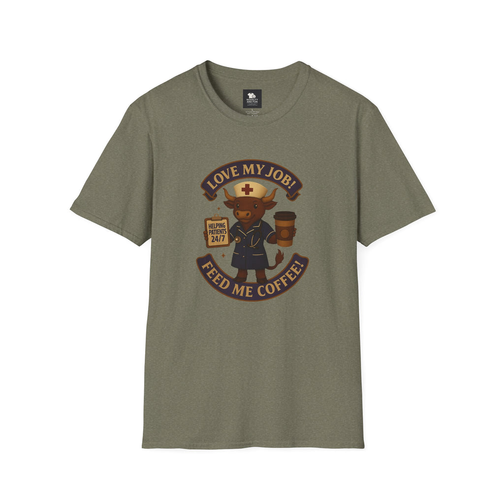 Funny Nurse Coffee Lover T-Shirt - Unisex Softstyle