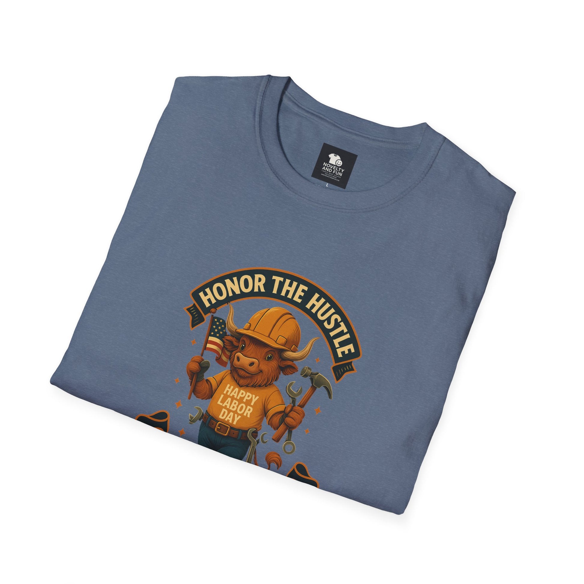 Honor The Hustle Unisex Graphic T-Shirt - Labor Day Construction Tee