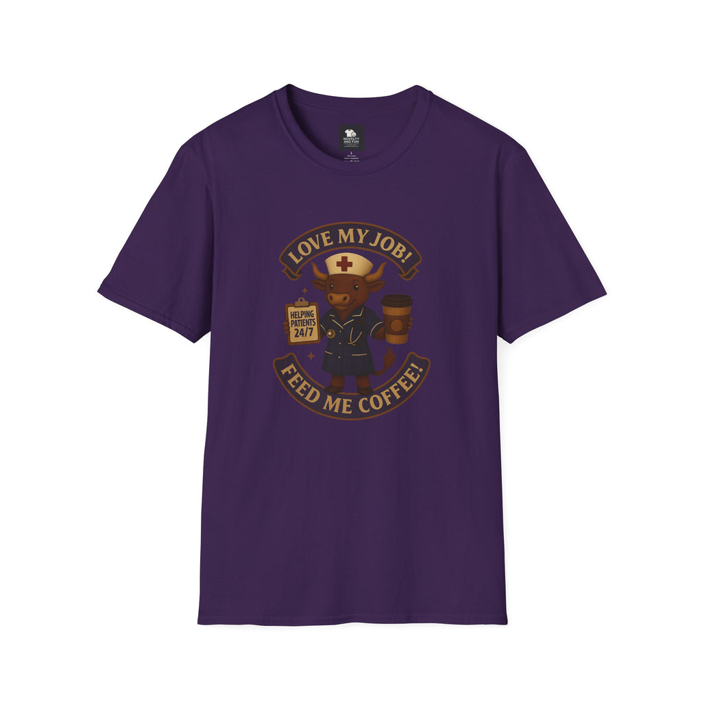 Funny Nurse Coffee Lover T-Shirt - Unisex Softstyle