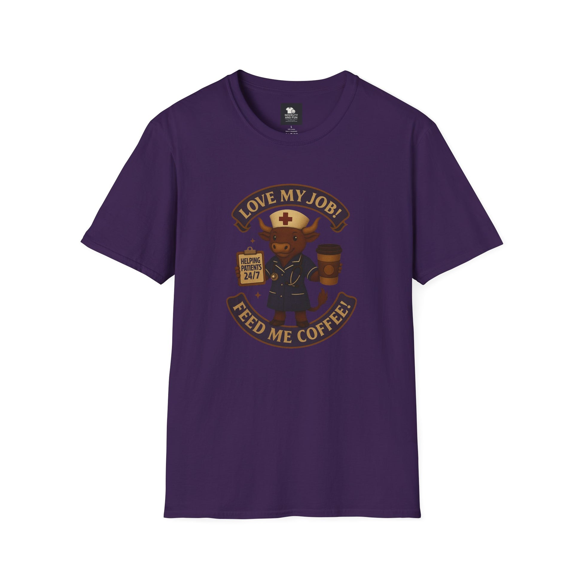 Funny Nurse Coffee Lover T-Shirt - Unisex Softstyle