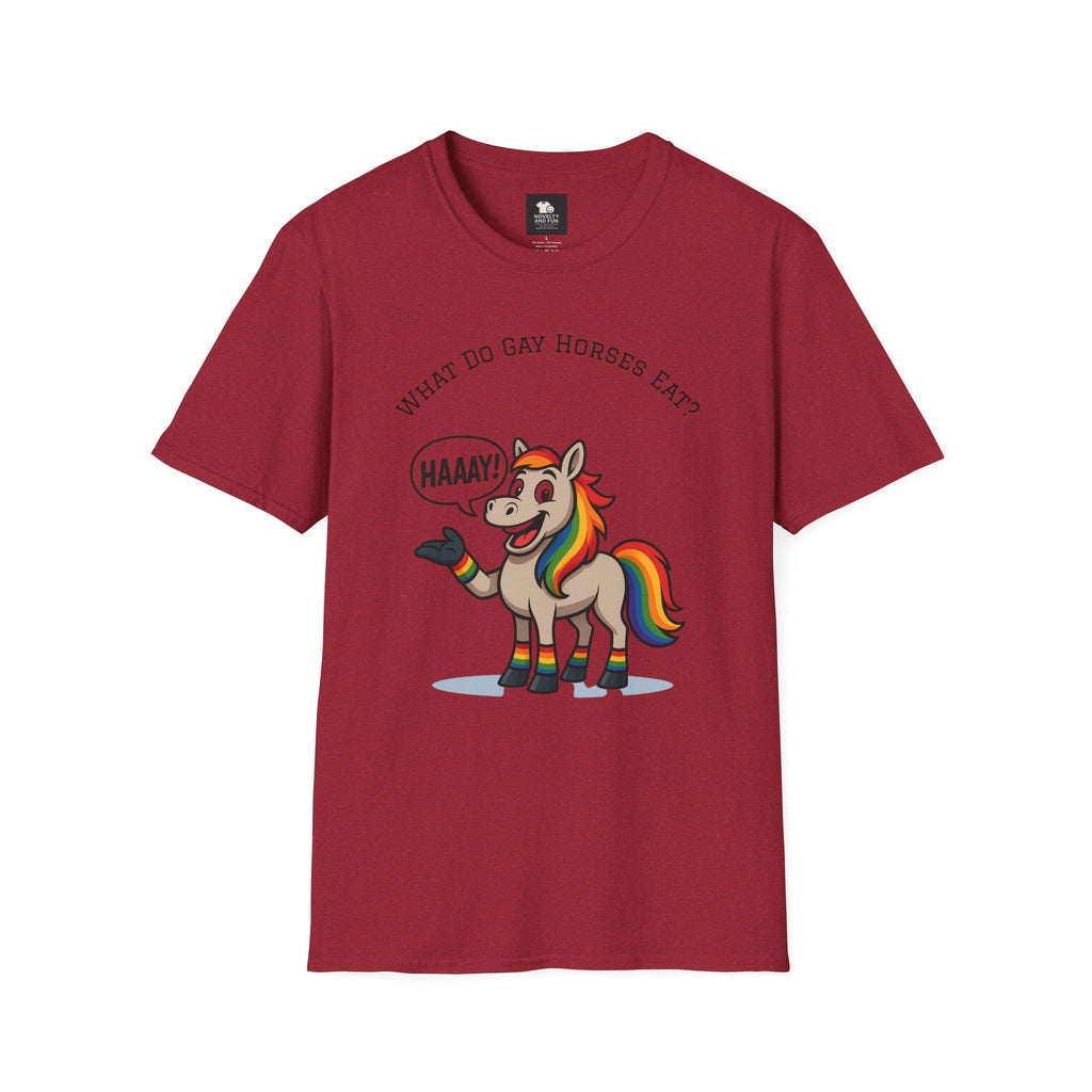 Rainbow Horse Humor T-Shirt, Gay Pride Tee, Funny Animal Shirt, LGBT Unisex