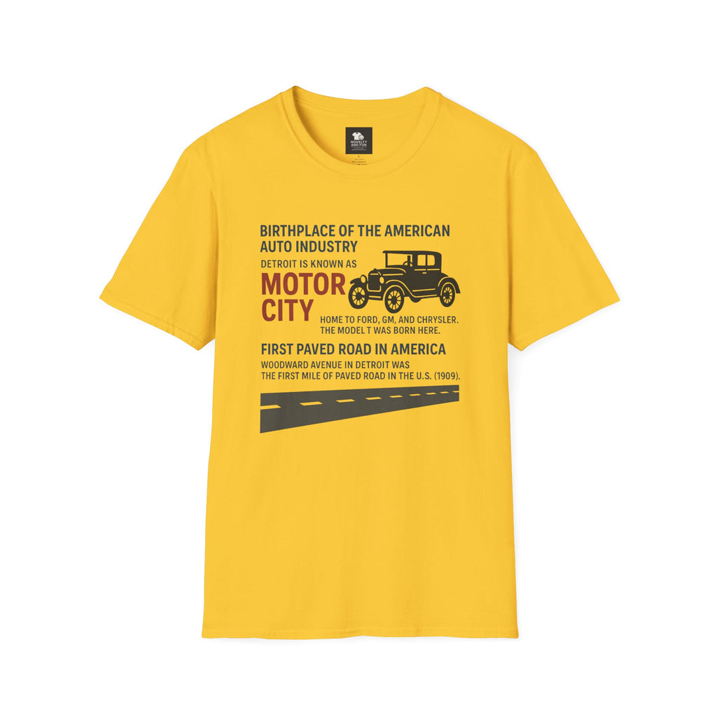 Motor City T-Shirt - Detroit Auto Heritage Vintage Car Lover Gift
