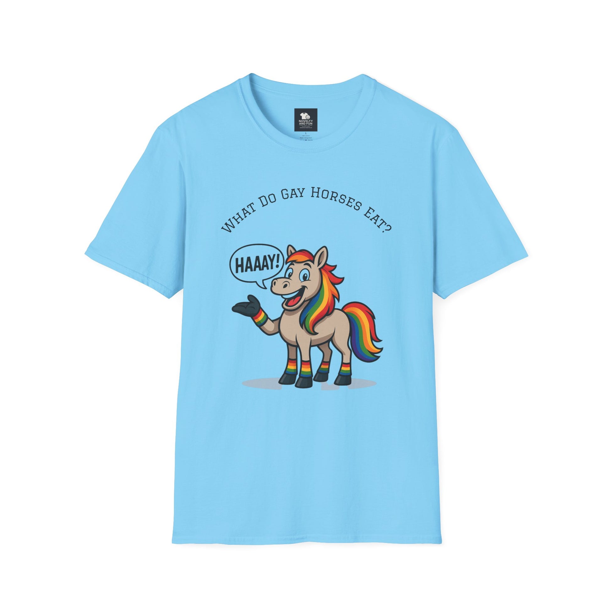 Rainbow Horse Humor T-Shirt, Gay Pride Tee, Funny Animal Shirt, LGBT Unisex