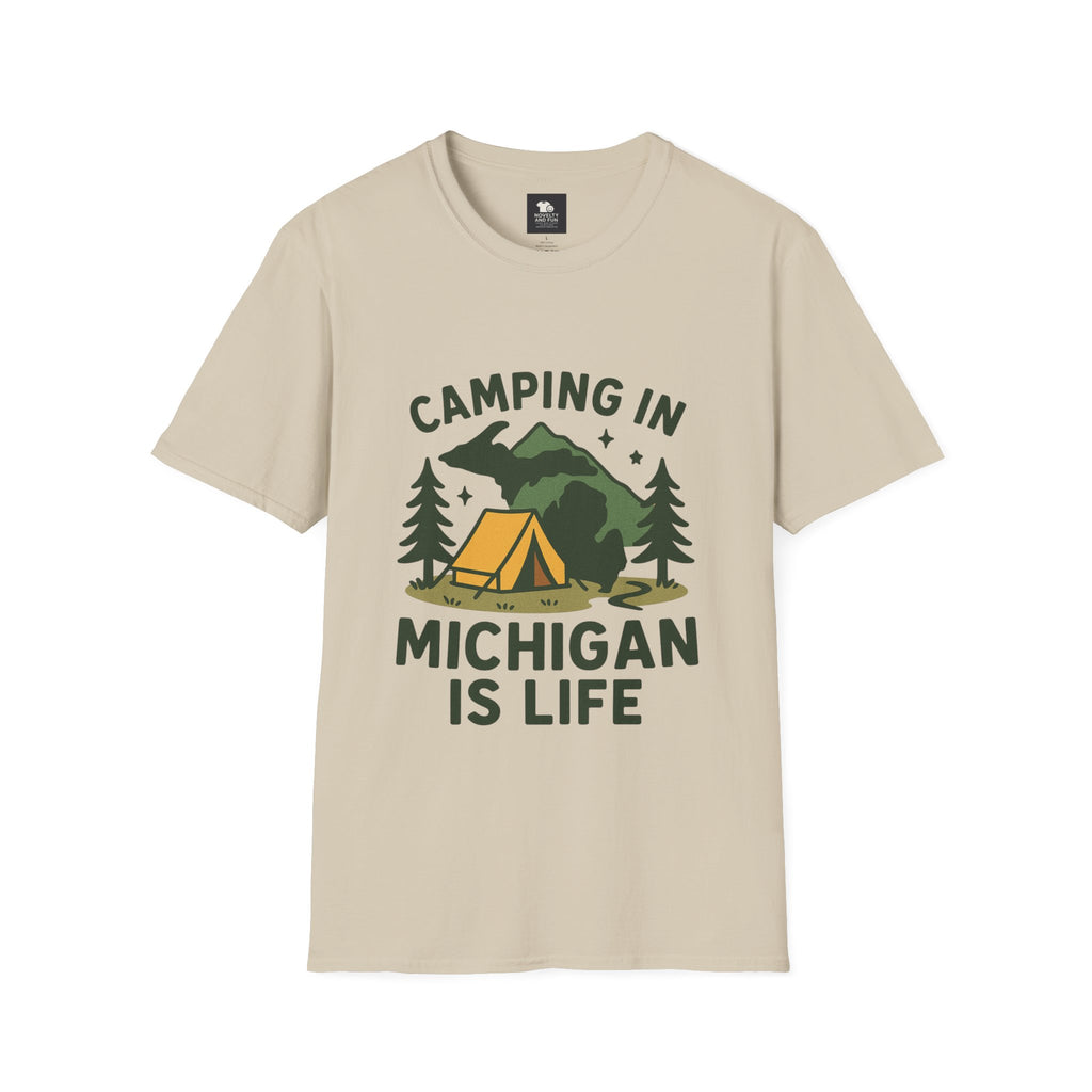 Michigan Camping Is Life T-Shirt - Outdoor Adventure Tee