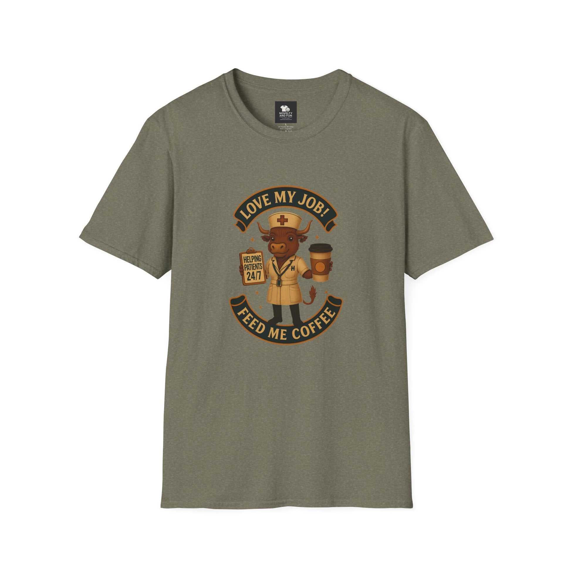 Funny HCA Highland Cow Coffee Lover Softstyle T-Shirt