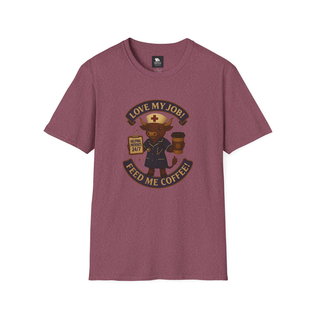 Funny Nurse Coffee Lover T-Shirt - Unisex Softstyle