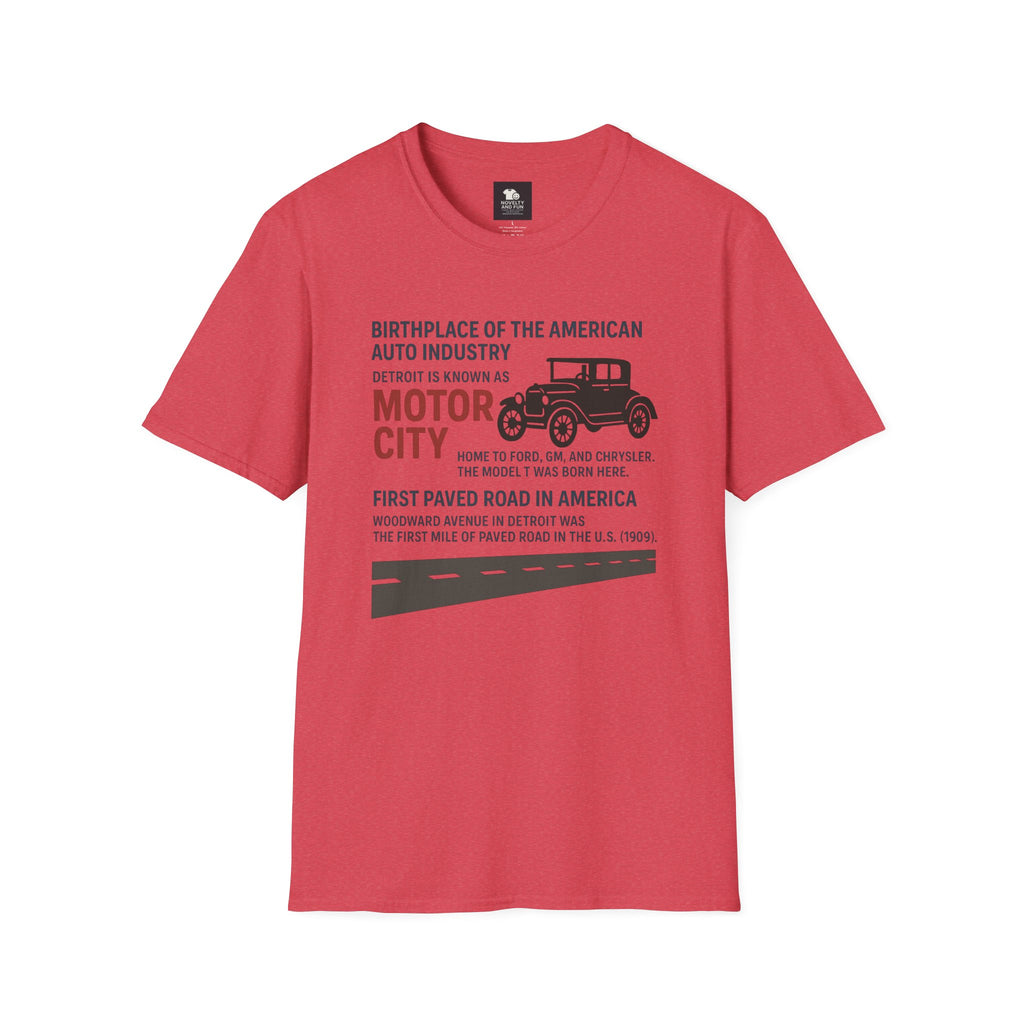 Motor City T-Shirt - Detroit Auto Heritage Vintage Car Lover Gift