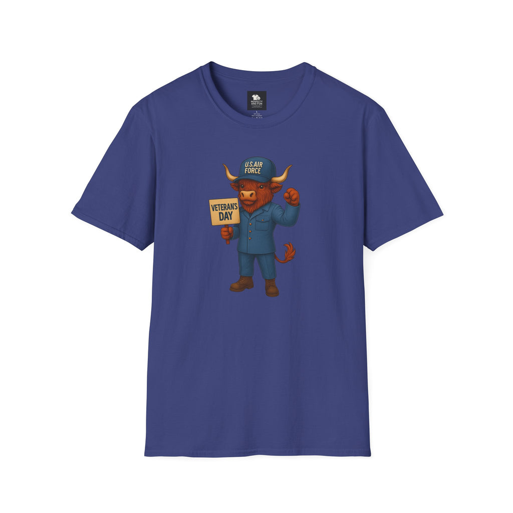 Air Force Veteran's Day Highland Cow T-Shirt