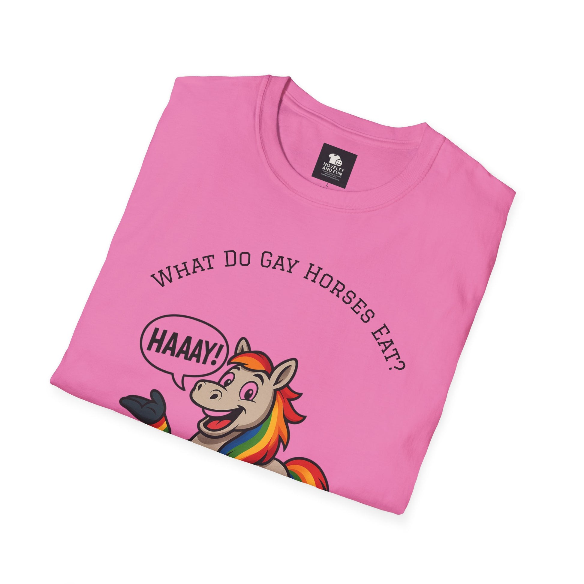 Rainbow Horse Humor T-Shirt, Gay Pride Tee, Funny Animal Shirt, LGBT Unisex