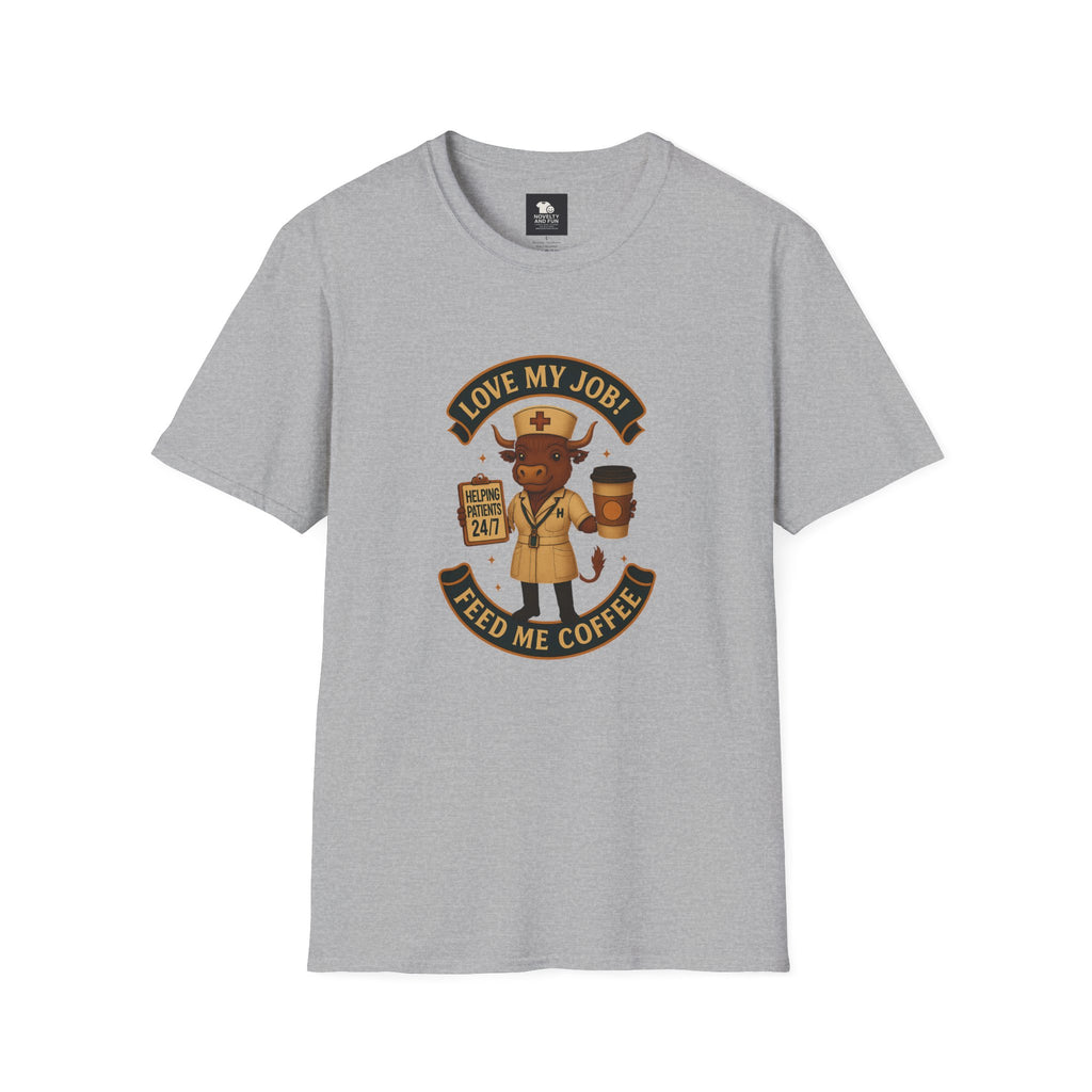 Funny HCA Highland Cow Coffee Lover Softstyle T-Shirt