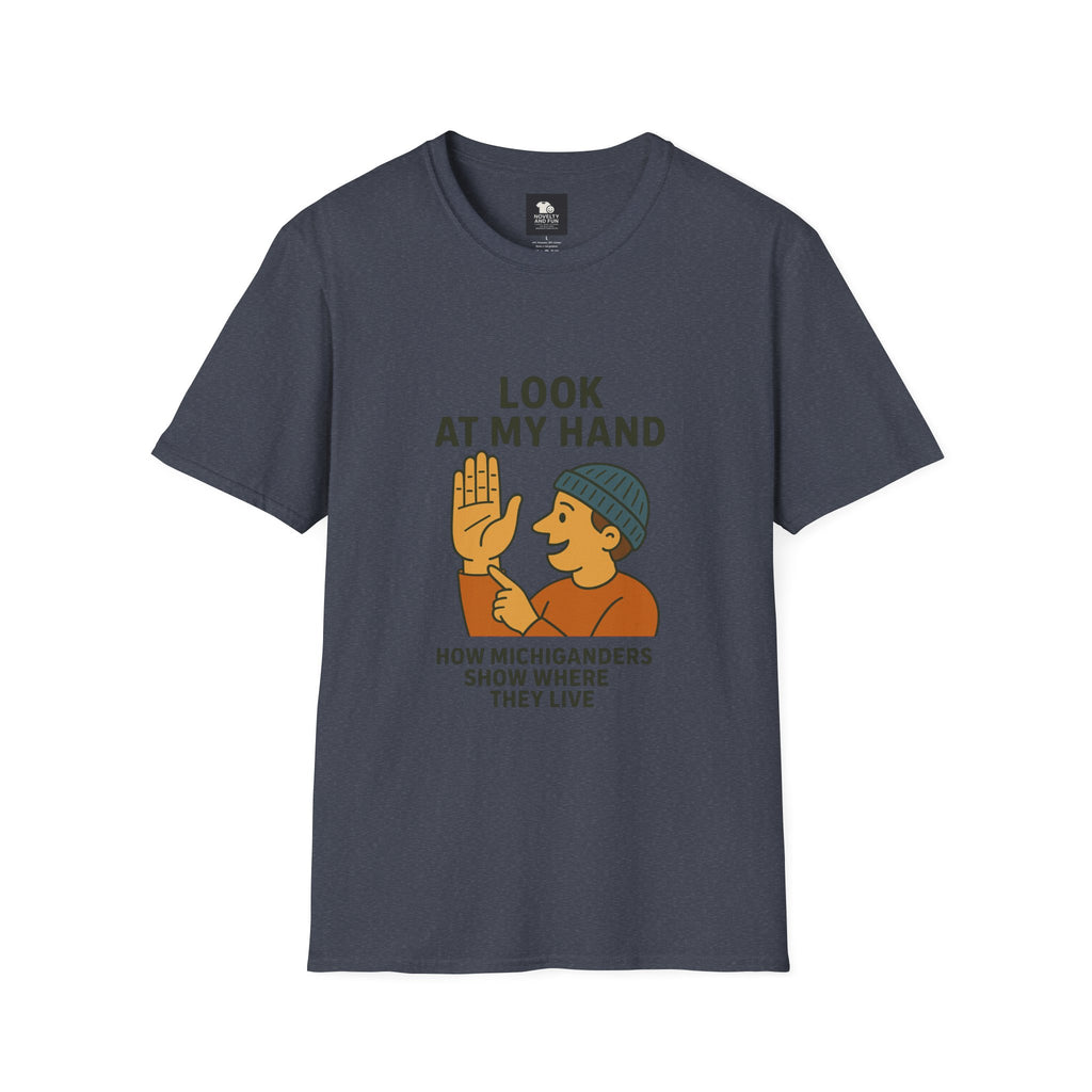 Michigan How to Show Where You Live T-Shirt, Funny Graphic Tee, Unique Gift
