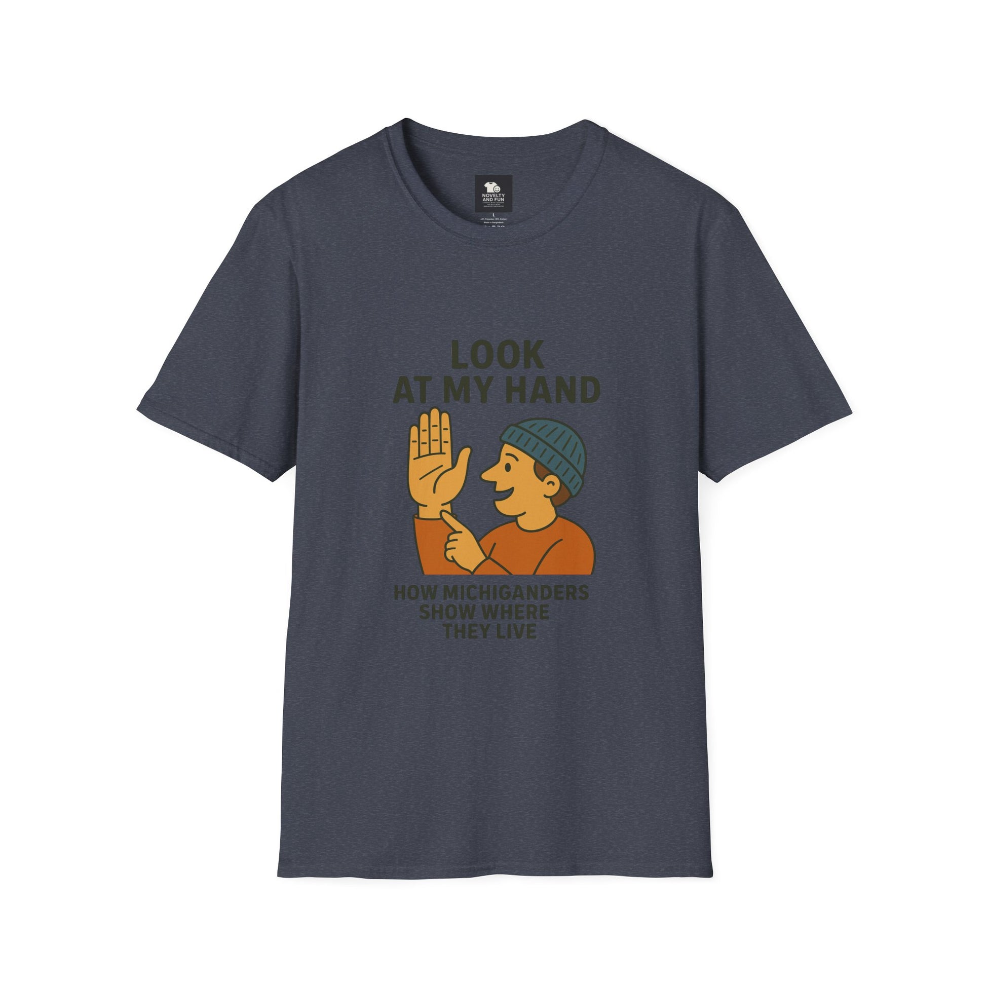 Michigan How to Show Where You Live T-Shirt, Funny Graphic Tee, Unique Gift