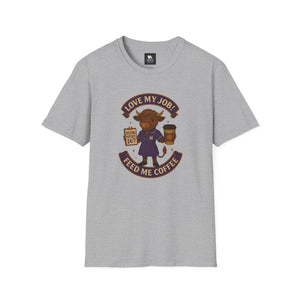 HCA Coffee Lover's Unisex T-Shirt, Funny Highland Cow Design