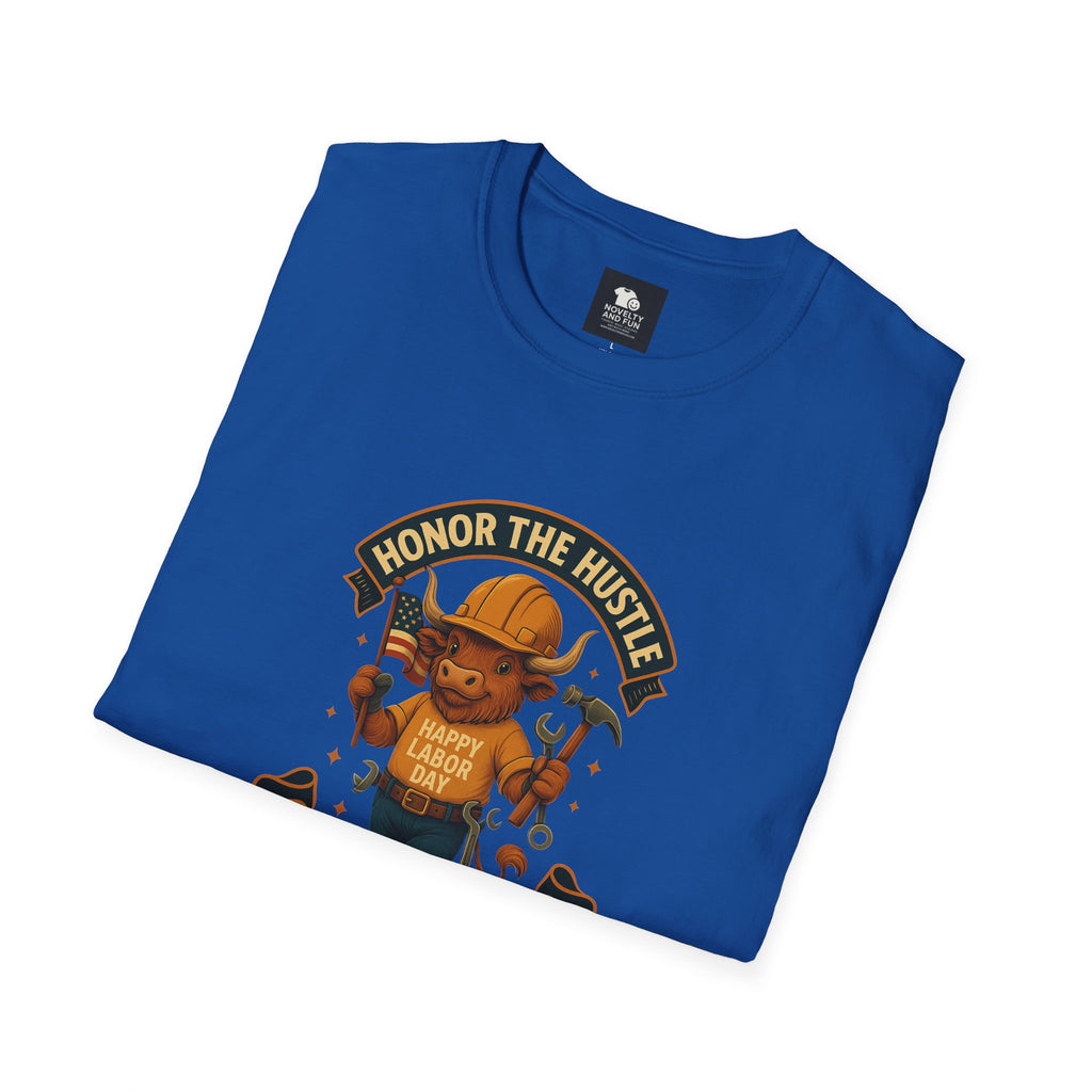 Honor The Hustle Unisex Graphic T-Shirt - Labor Day Construction Tee