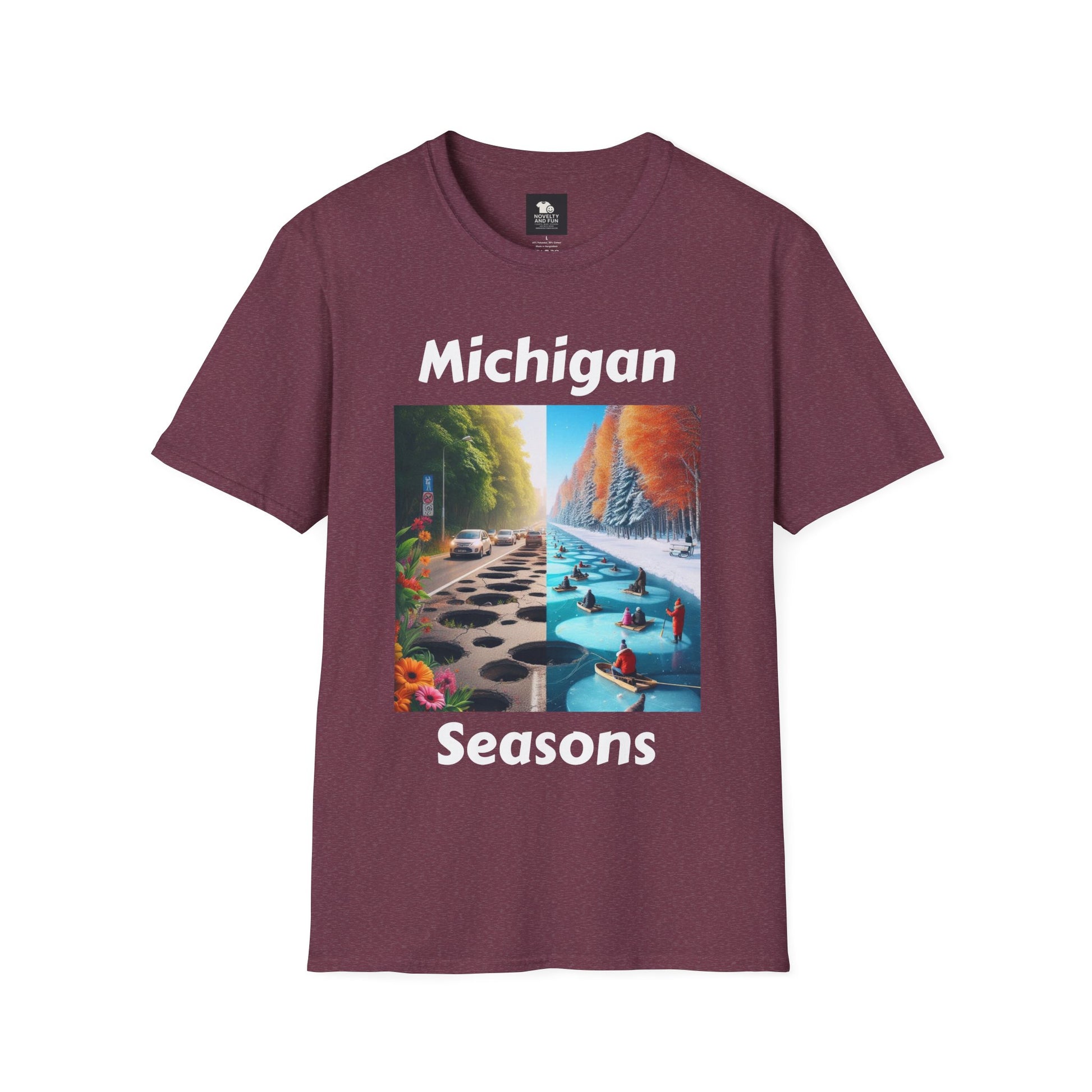 Michigan Seasons Unisex T-Shirt | Great Lakes Gift, Nature Enthusiast Apparel,