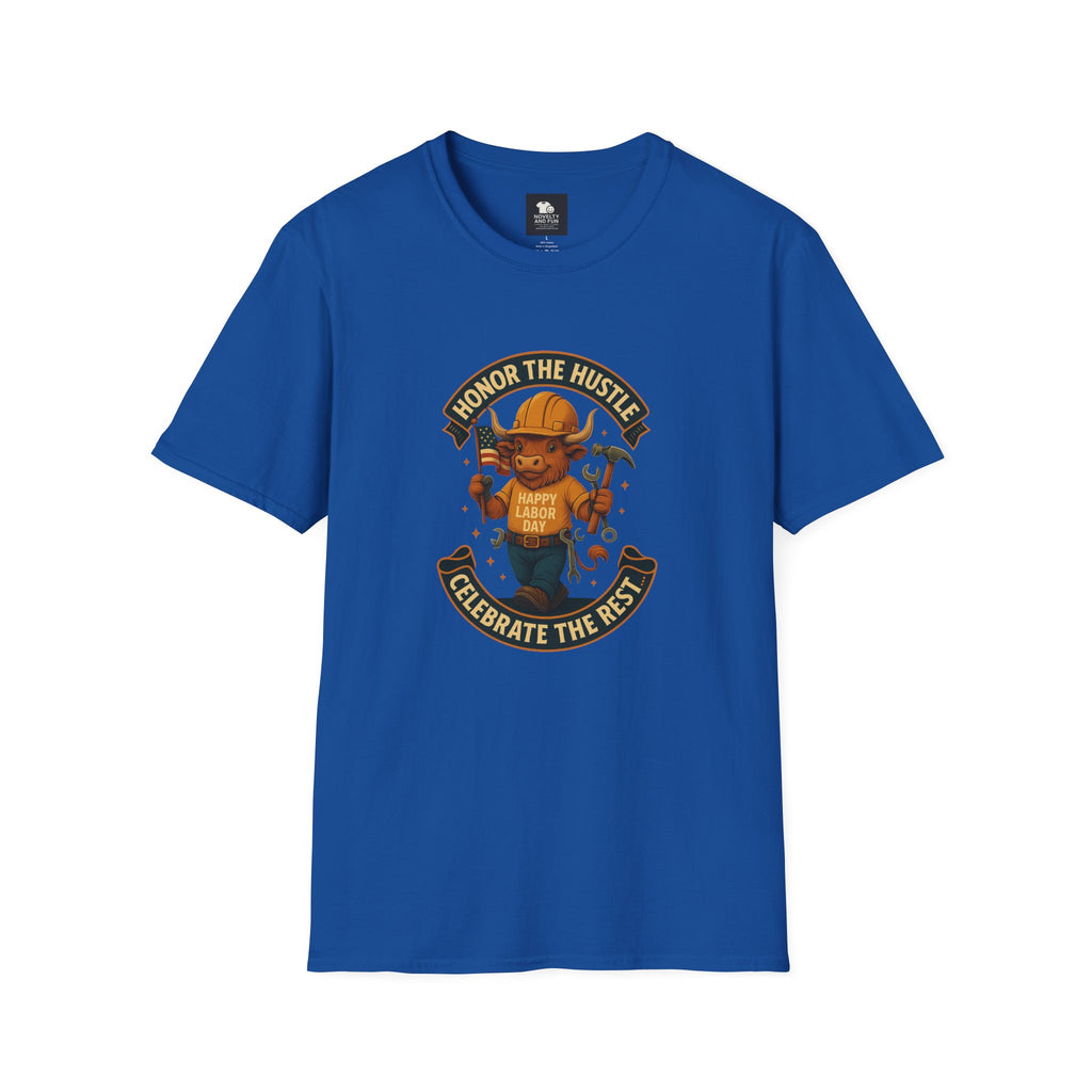 Honor The Hustle Unisex Graphic T-Shirt - Labor Day Construction Tee